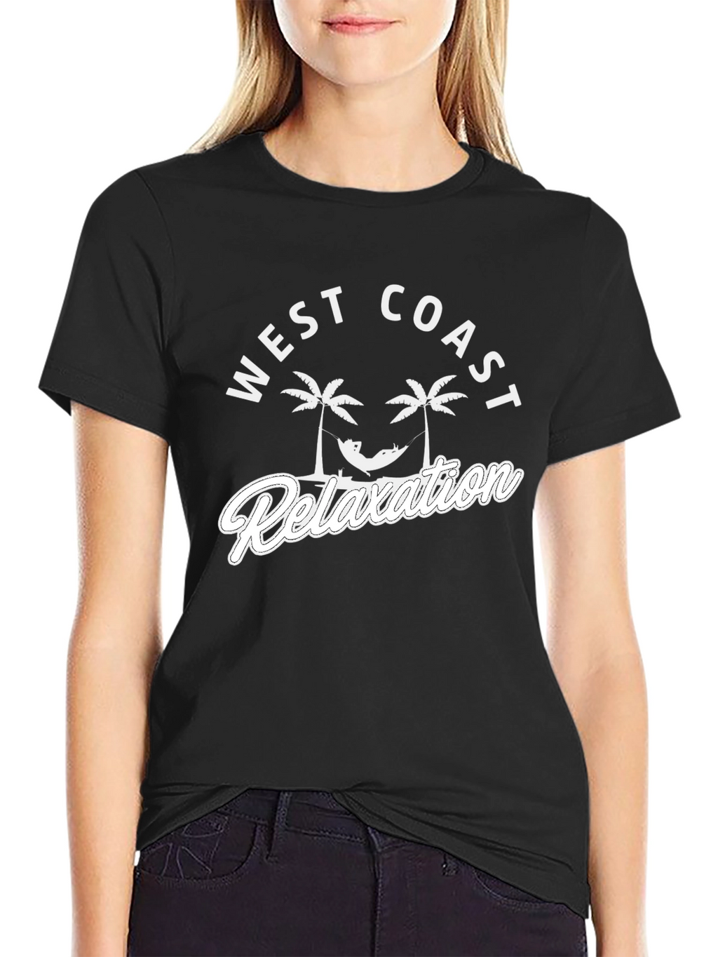 West Coast Relaxation T-Shirt - Black Cotton Tee