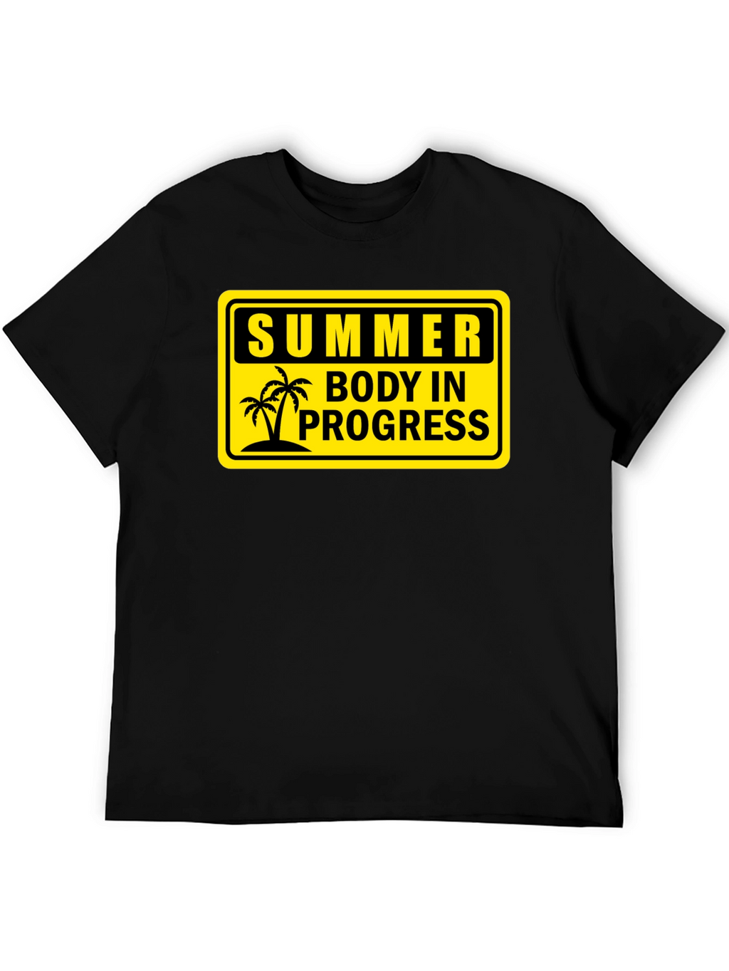 Summer Body in Progress Black Graphic T-Shirt