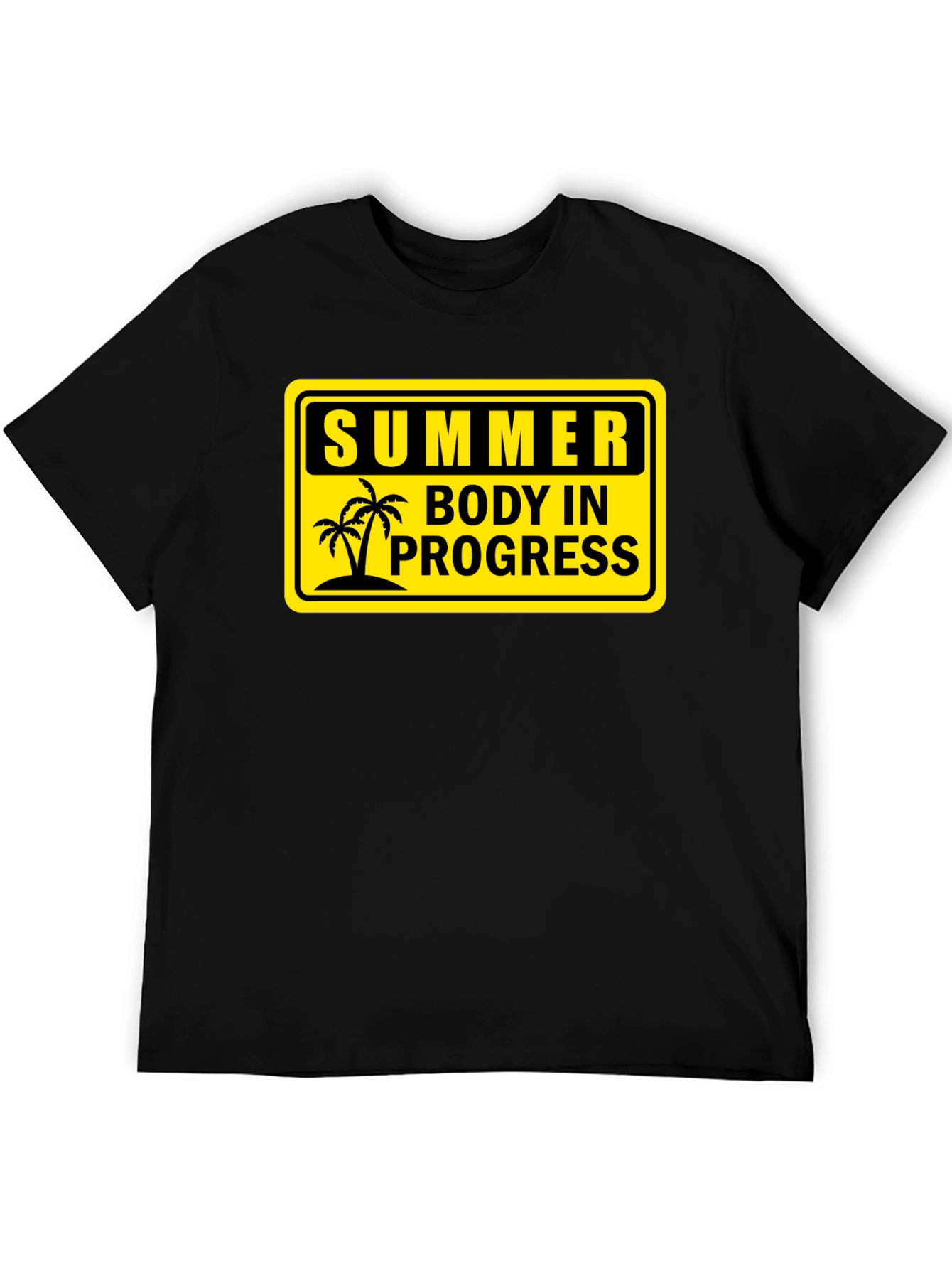 Summer Body in Progress Black Graphic T-Shirt
