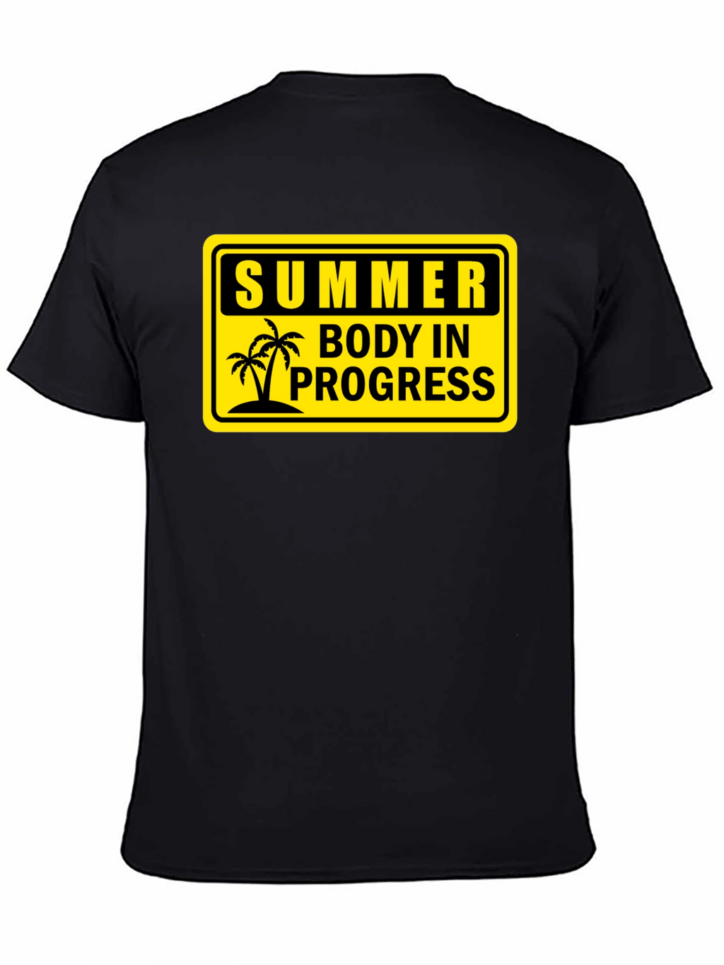 Summer Body in Progress Black Graphic T-Shirt