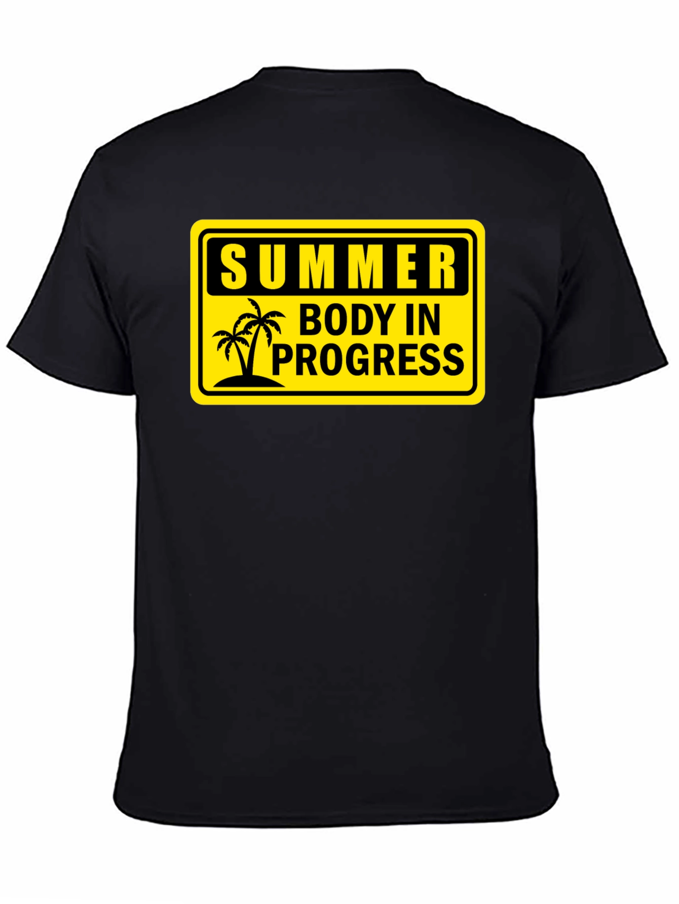 Summer Body in Progress Black Graphic T-Shirt