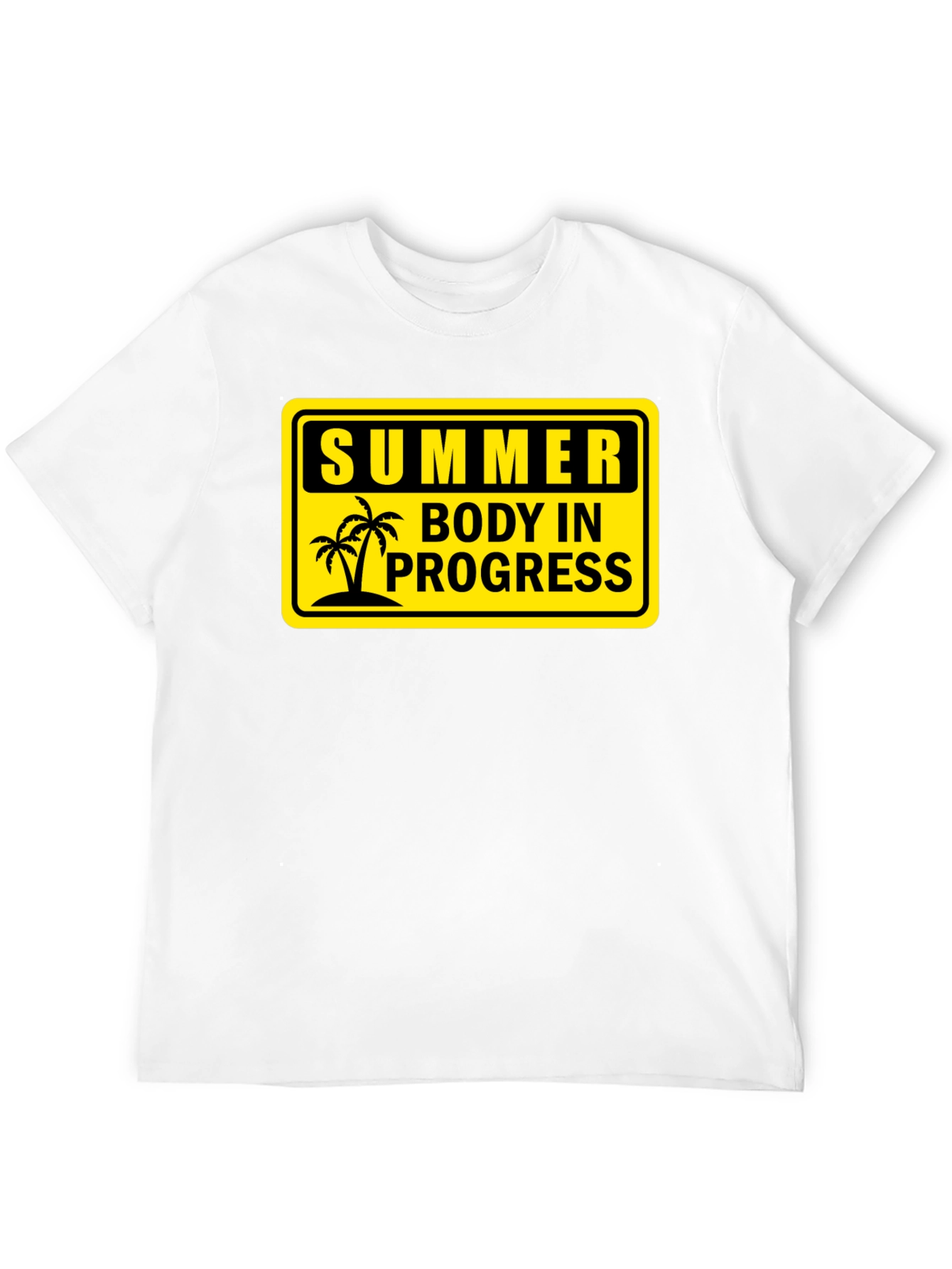 Summer Body in Progress Black Graphic T-Shirt