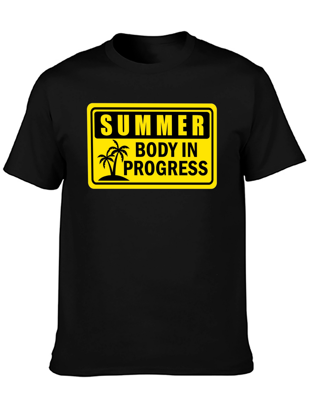 Summer Body in Progress Black Graphic T-Shirt