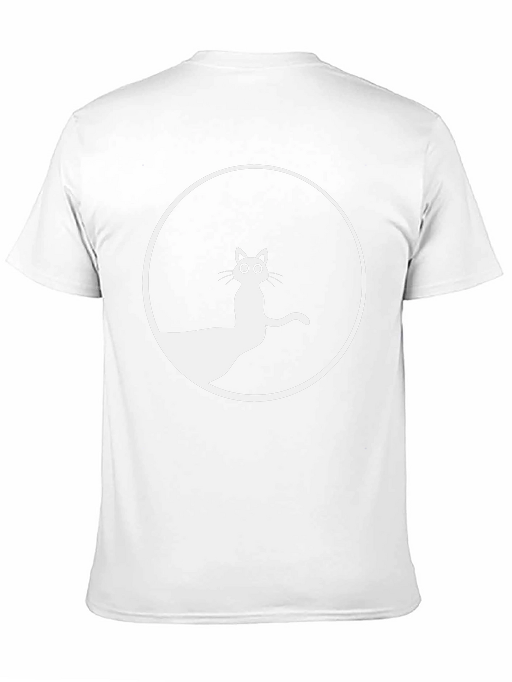 Black T-Shirt with Cat Circle Graphic
