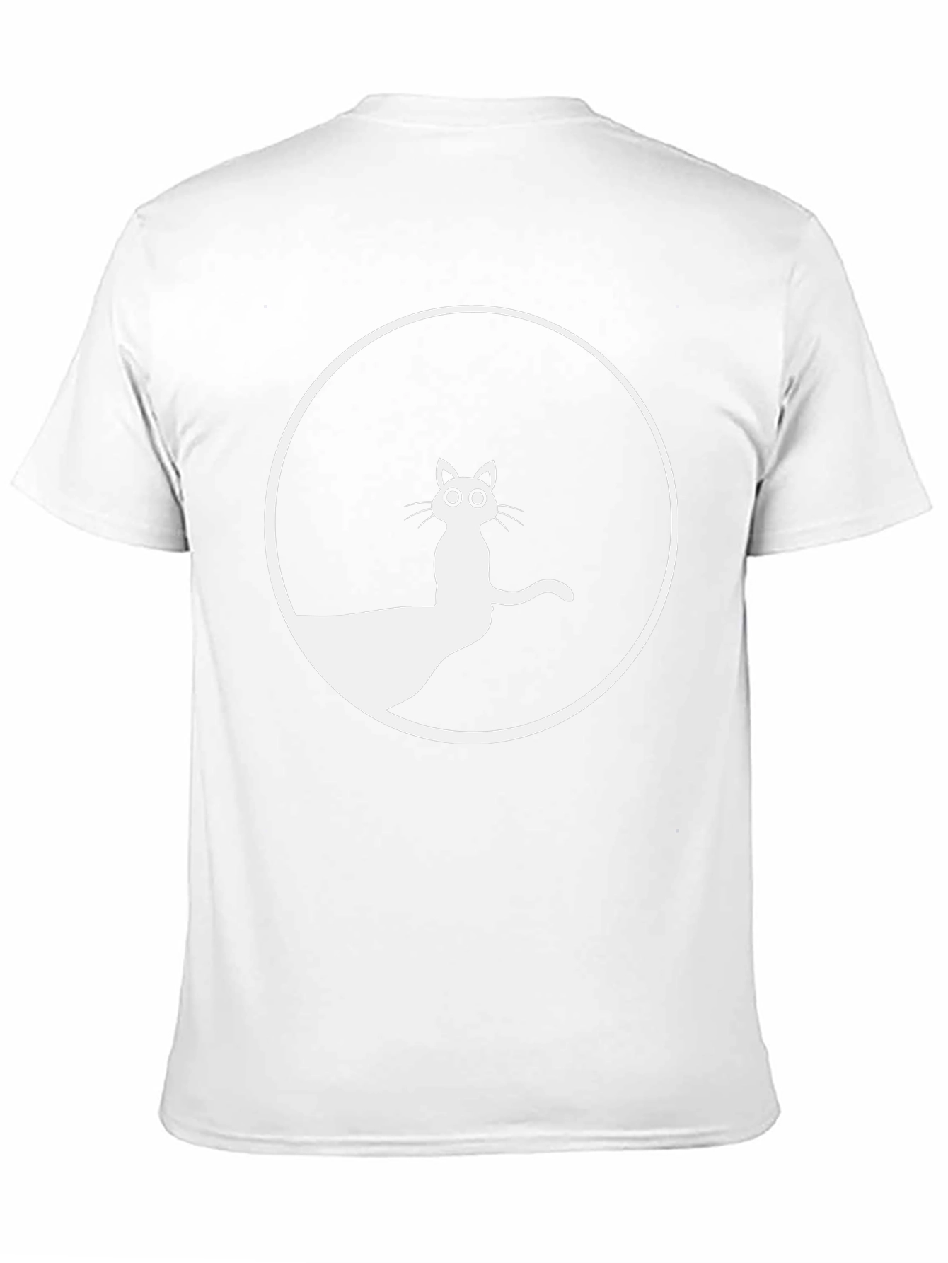 Black T-Shirt with Cat Circle Graphic