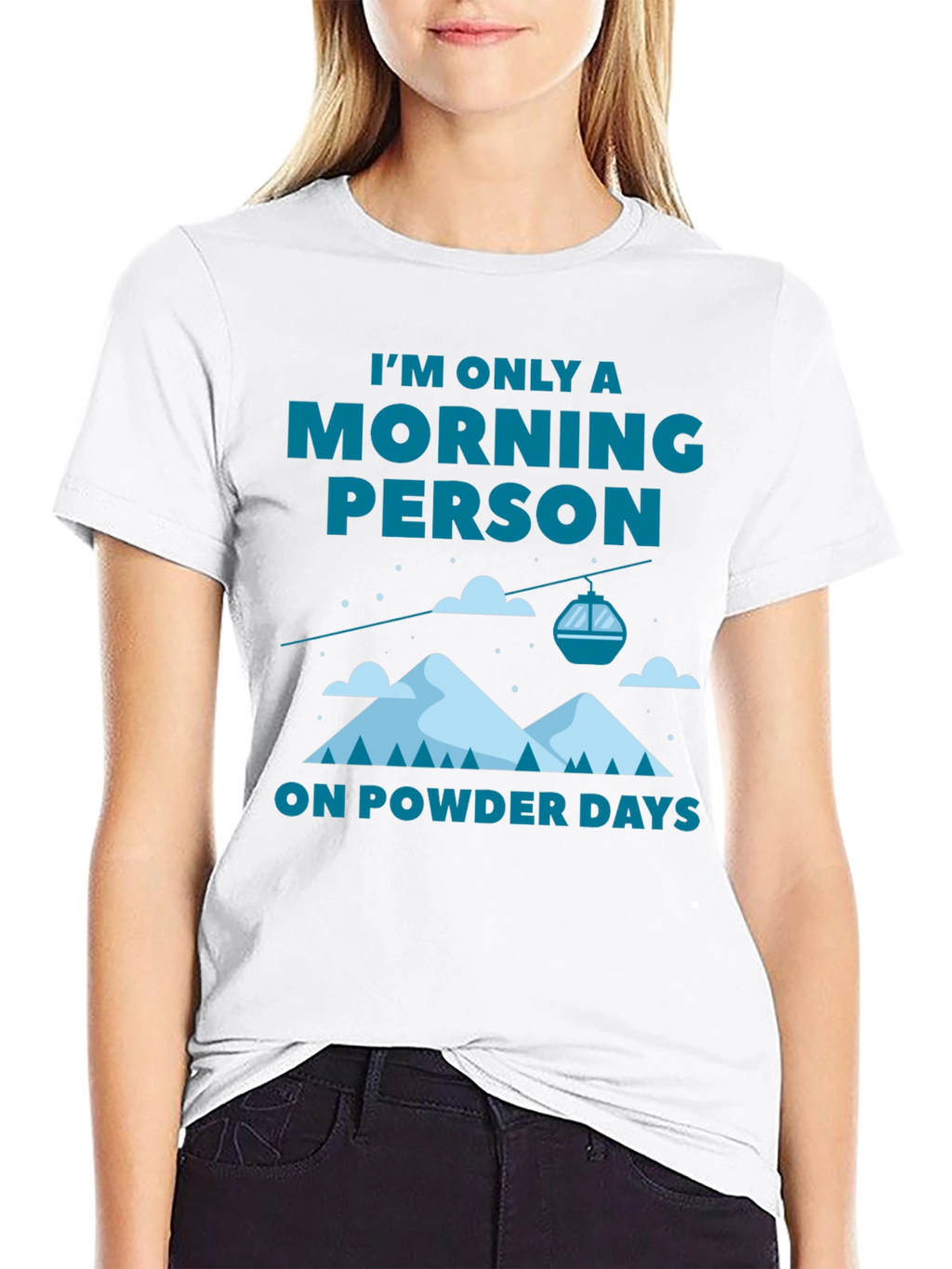 Morning Person Powder Days Graphic T-Shirt