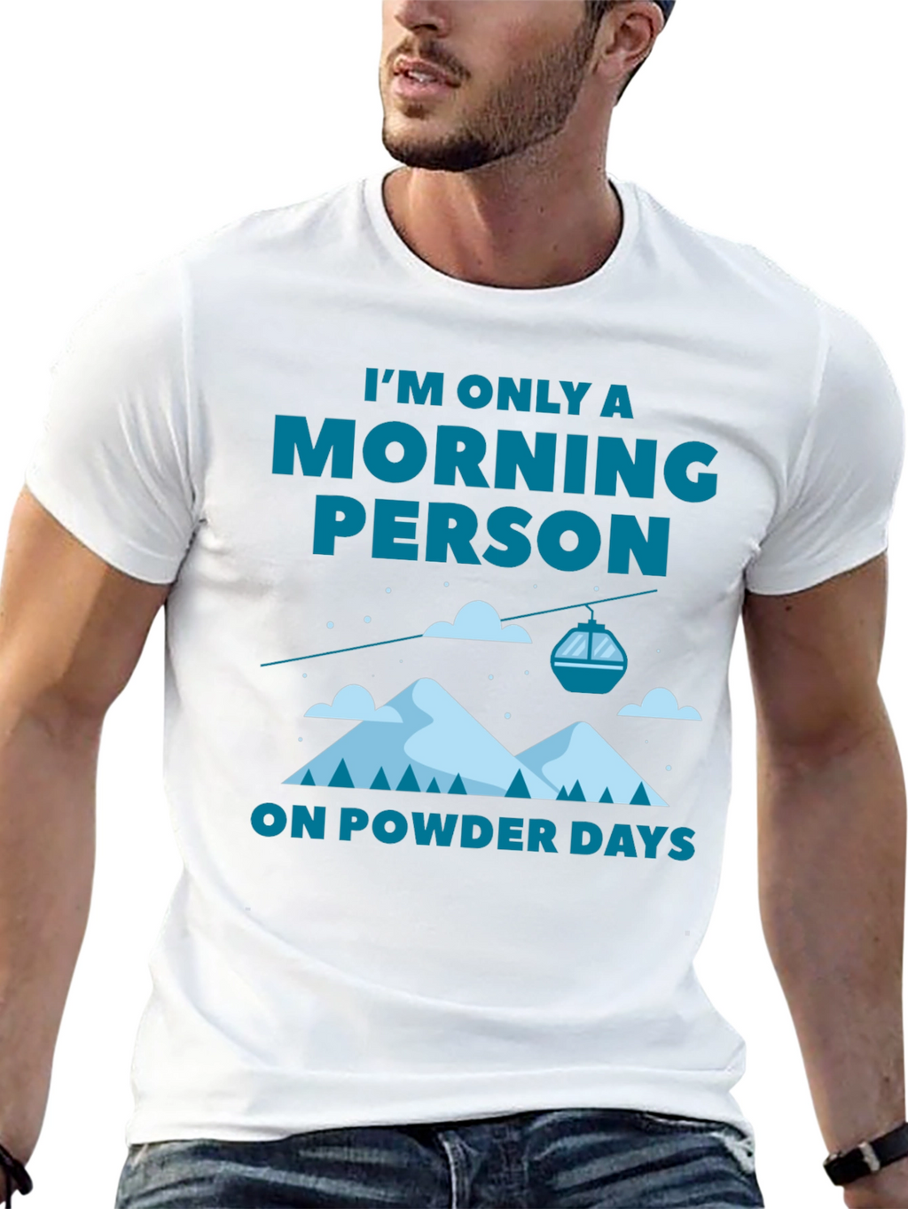 Morning Person Powder Days Graphic T-Shirt