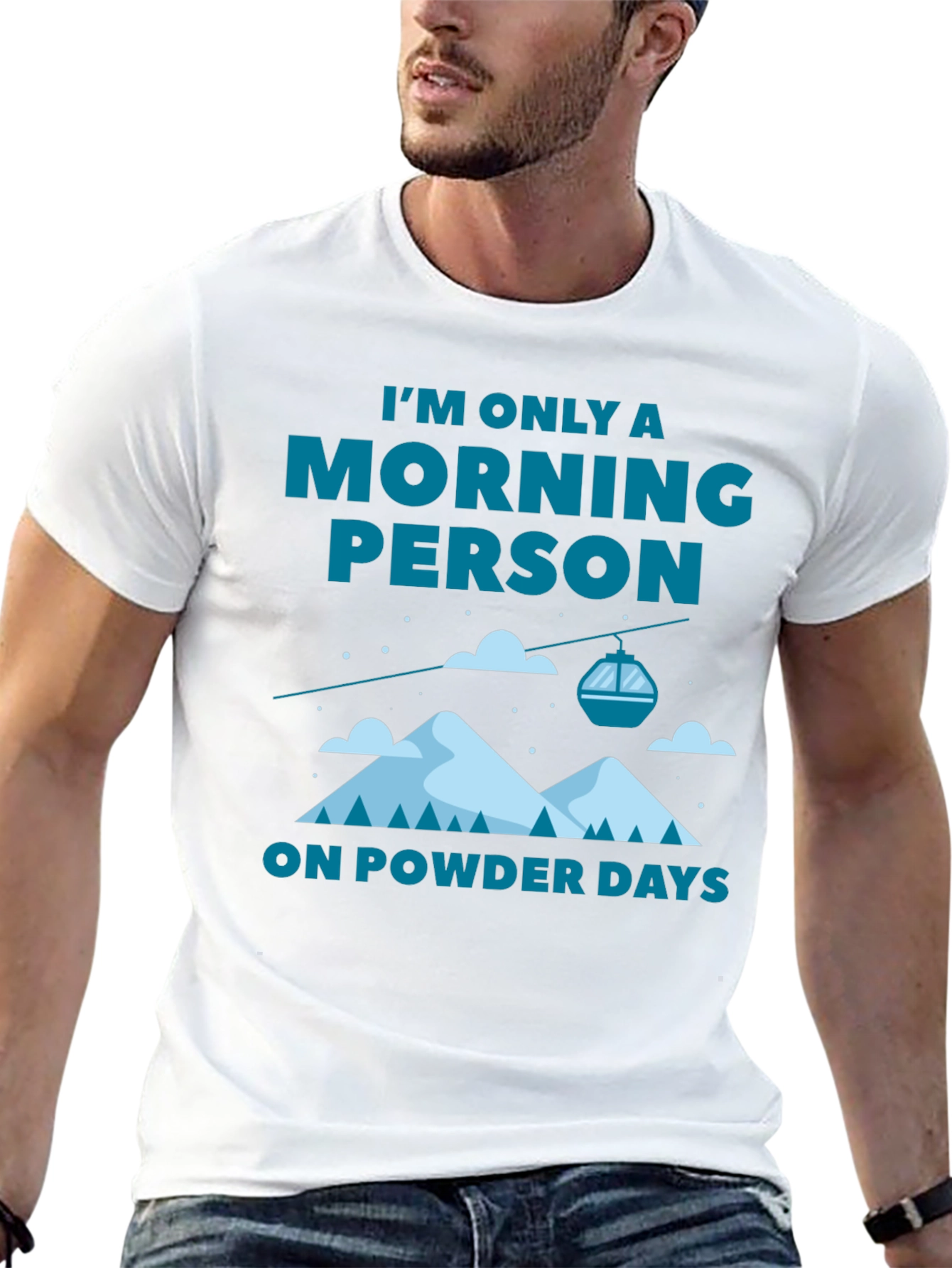 Morning Person Powder Days Graphic T-Shirt
