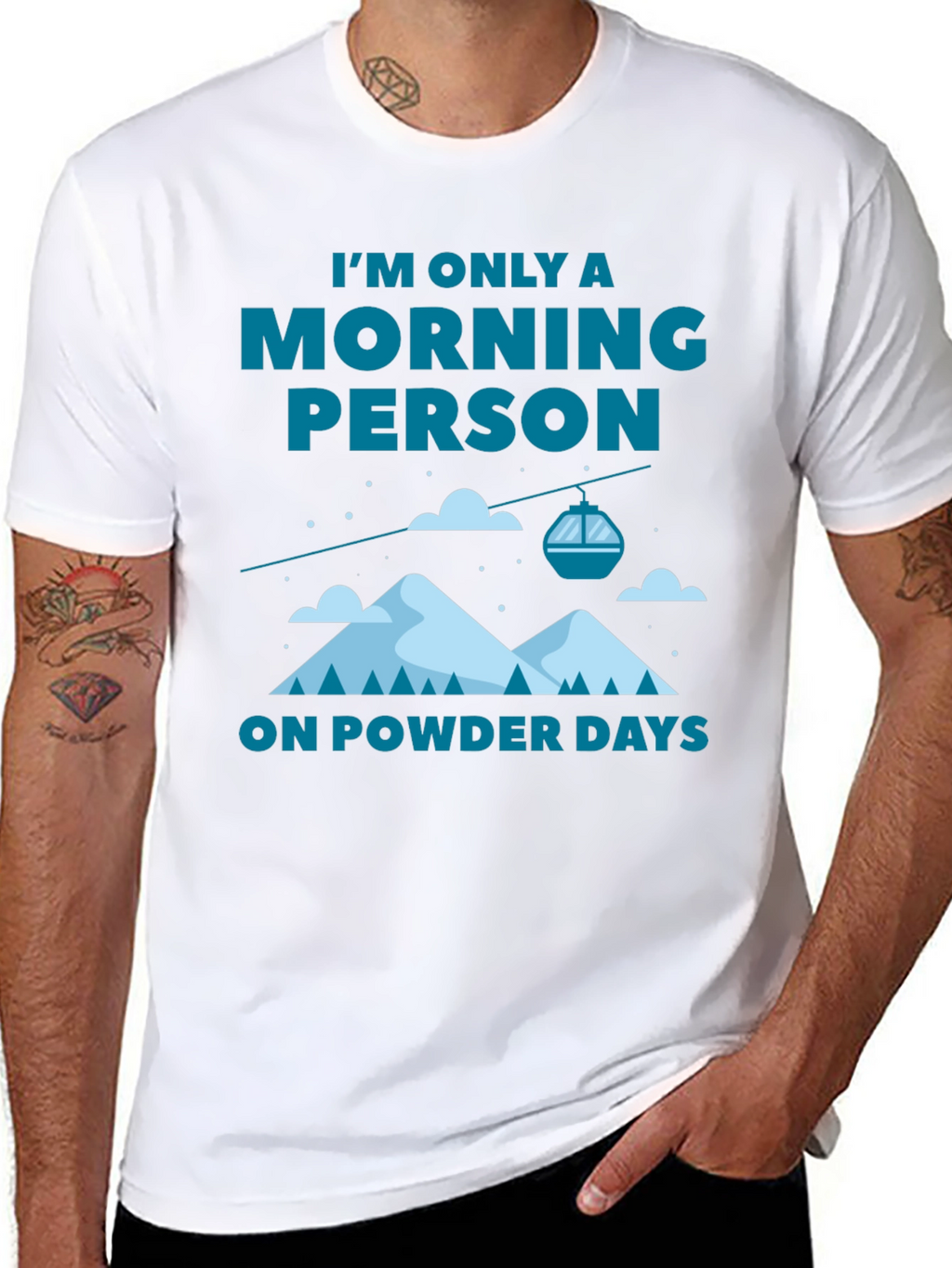 Morning Person Powder Days Graphic T-Shirt