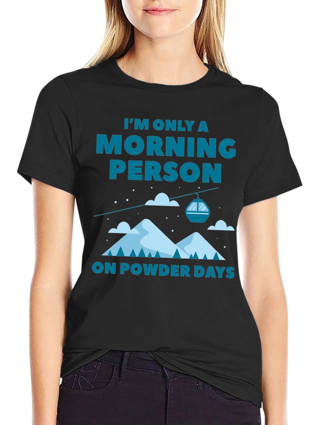 Morning Person Powder Days Graphic T-Shirt