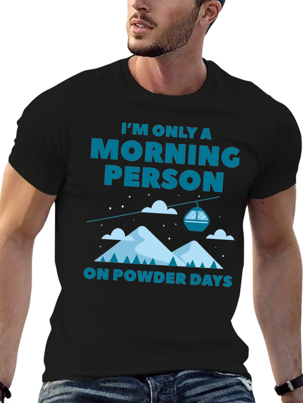 Morning Person Powder Days Graphic T-Shirt