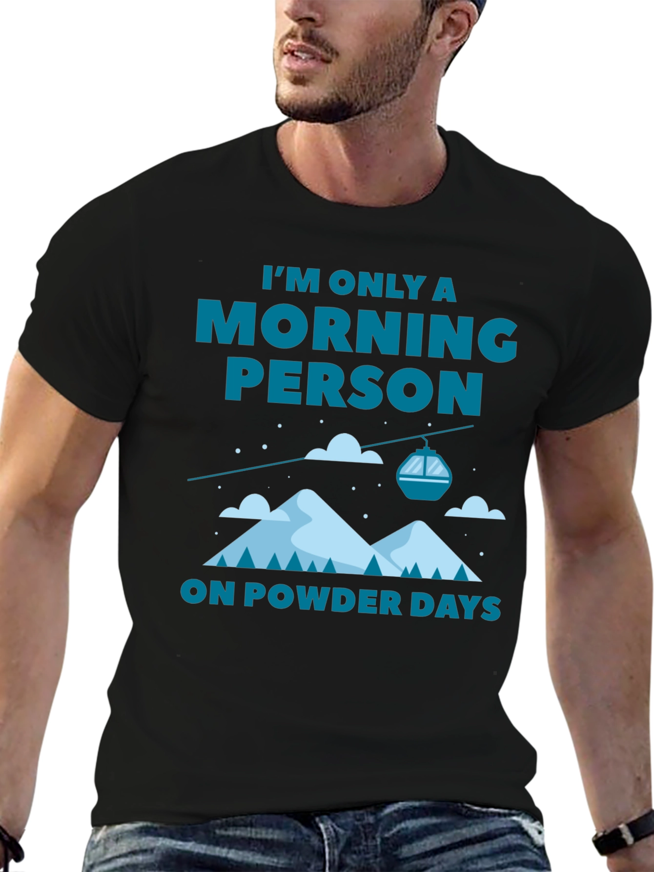 Morning Person Powder Days Graphic T-Shirt