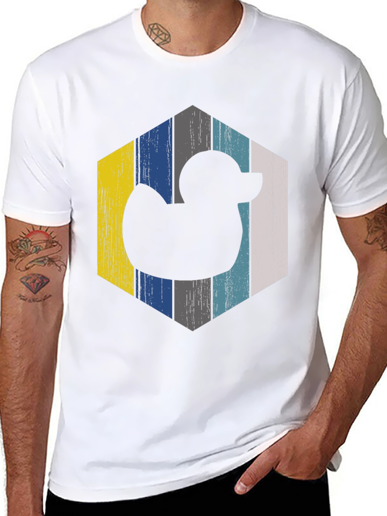 Retro Duck Hexagon T-Shirt