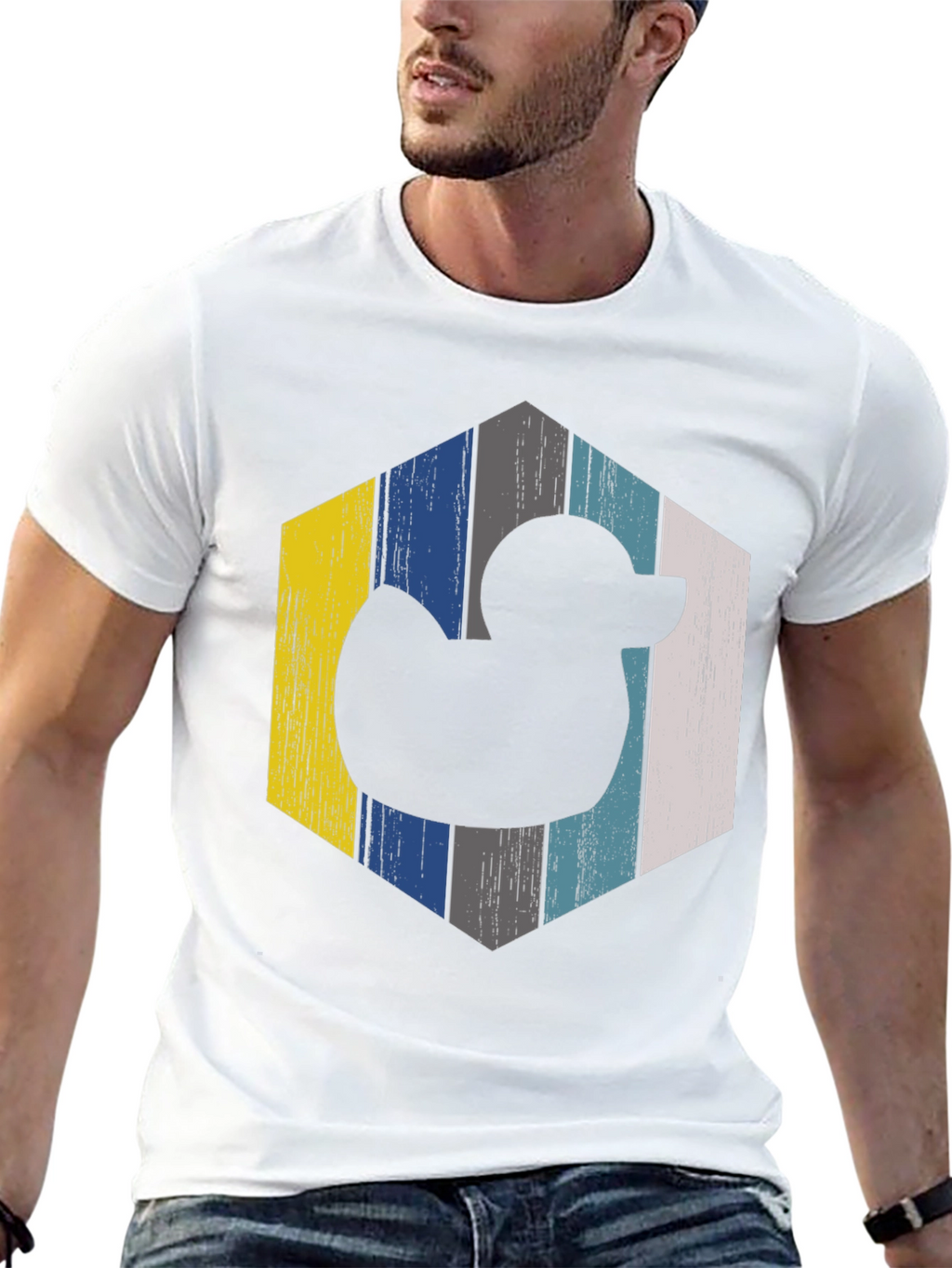 Retro Duck Hexagon T-Shirt