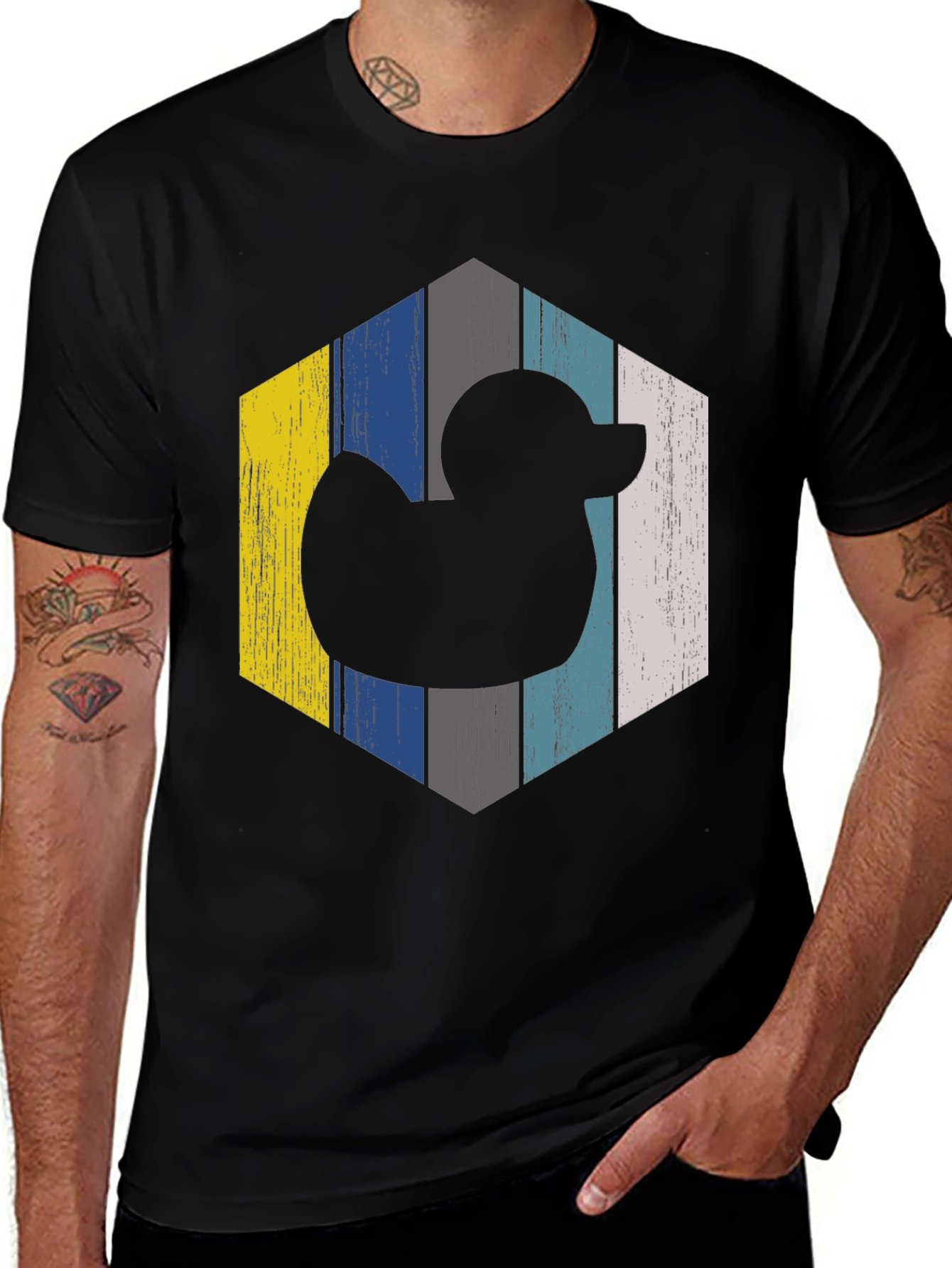 Retro Duck Hexagon T-Shirt