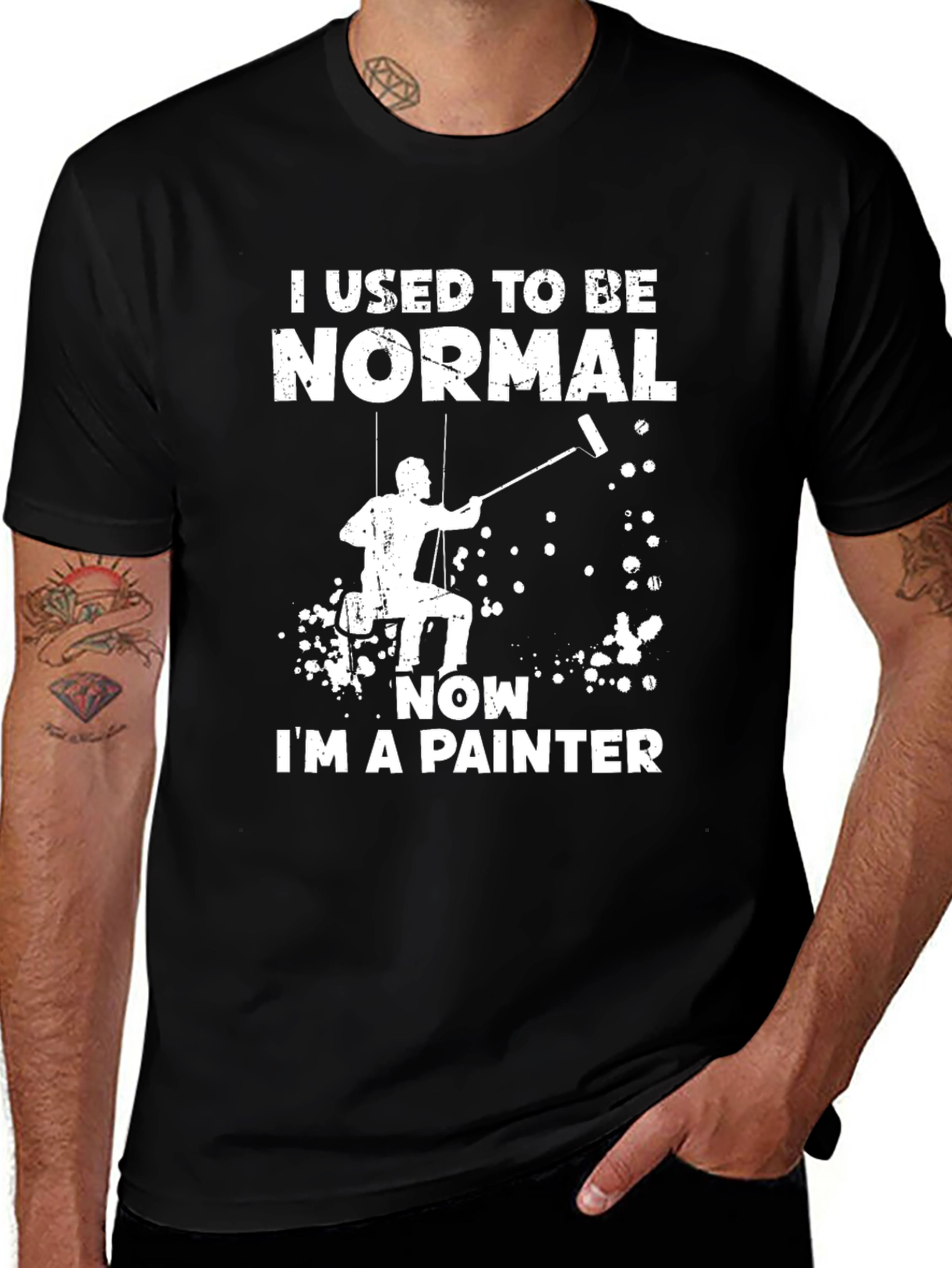 I Used to be Normal Painter T-Shirt - Black