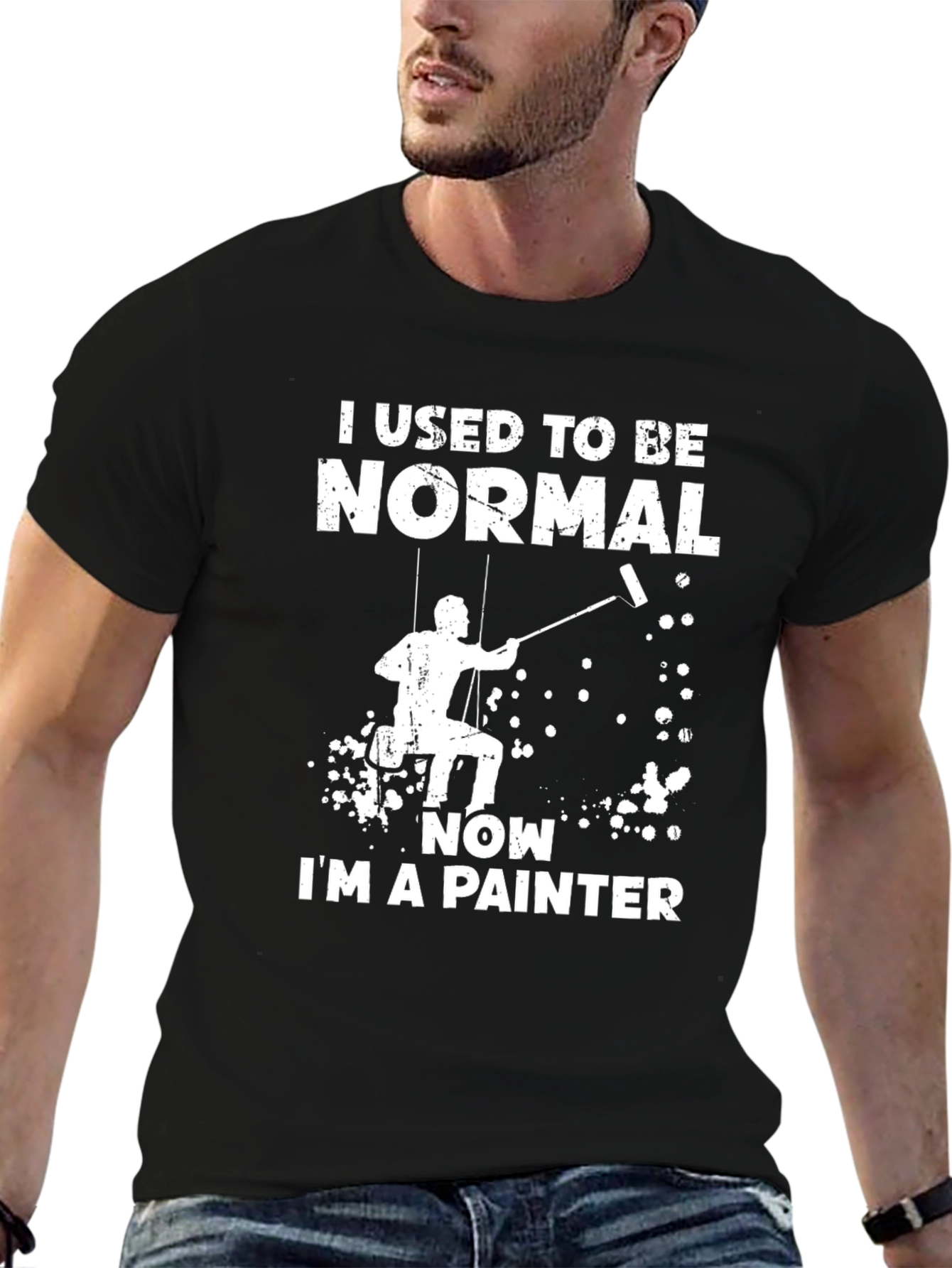I Used to be Normal Painter T-Shirt - Black