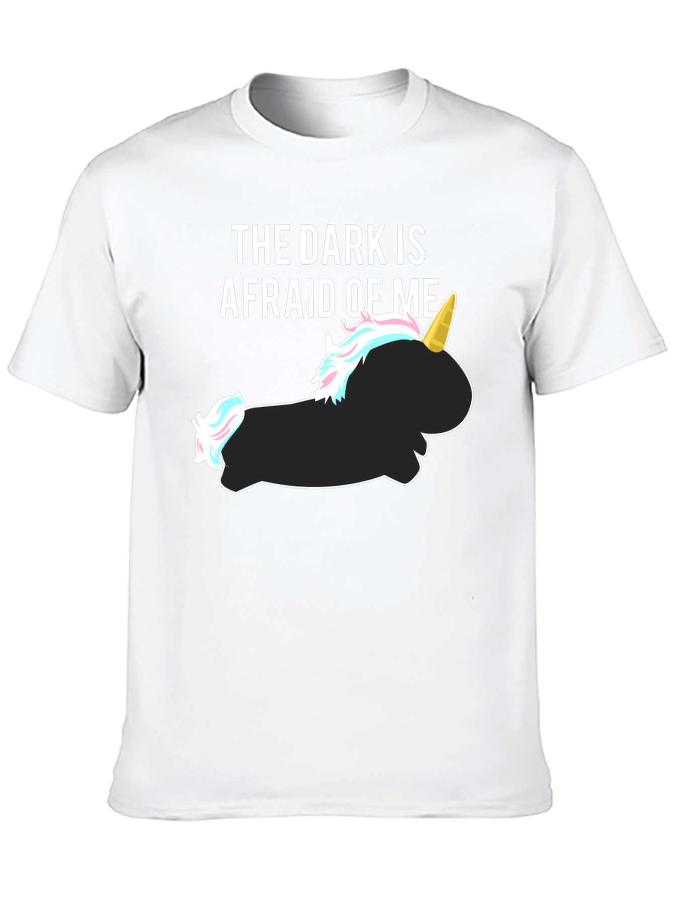 The Dark Is Afraid of Me Funny Unicorn T-Shirt
