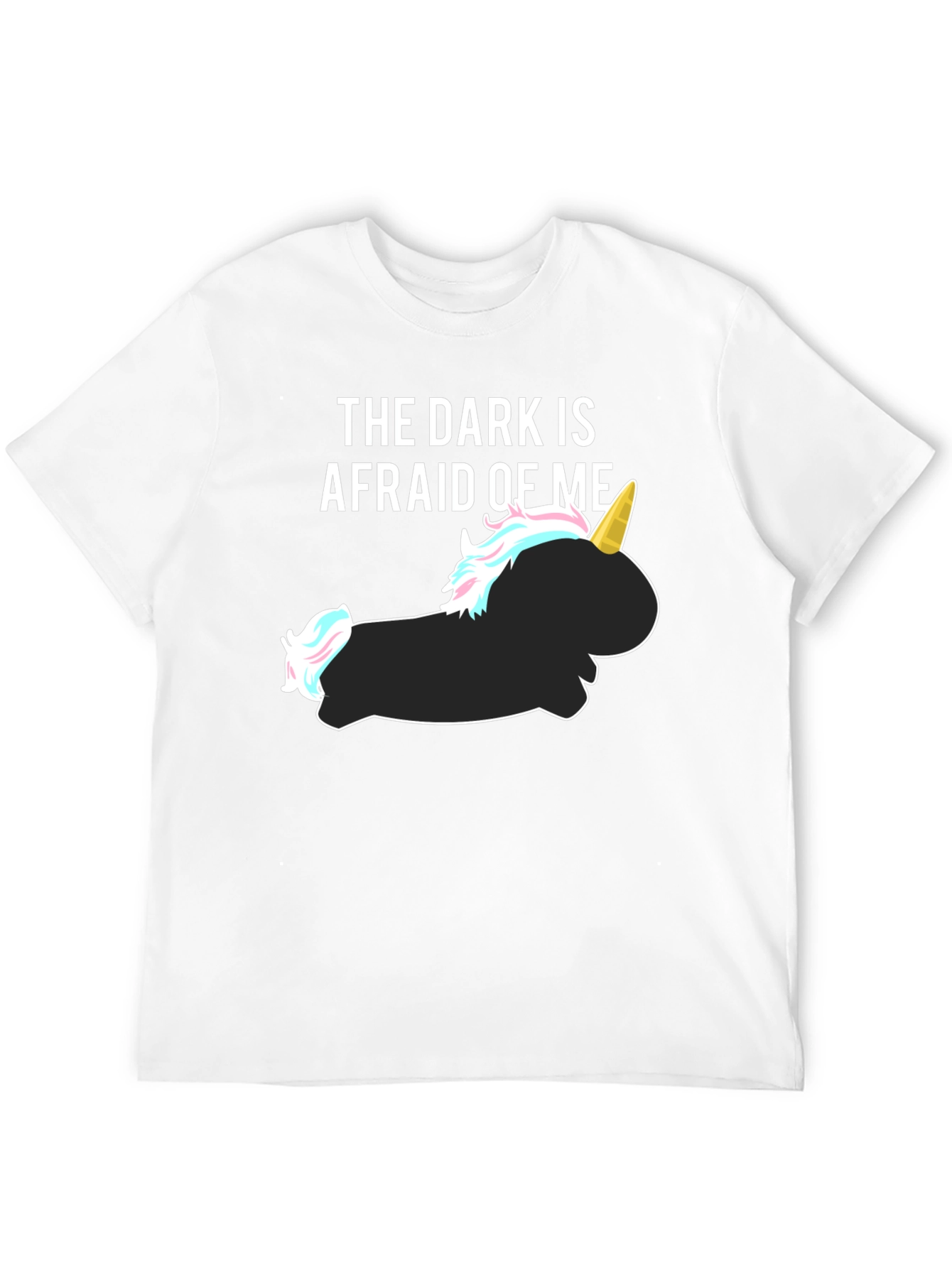 The Dark Is Afraid of Me Funny Unicorn T-Shirt