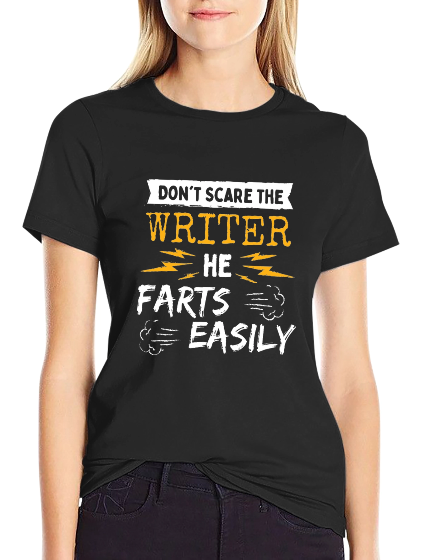 Writer Humor T-Shirt: Dont Scare the Writer!