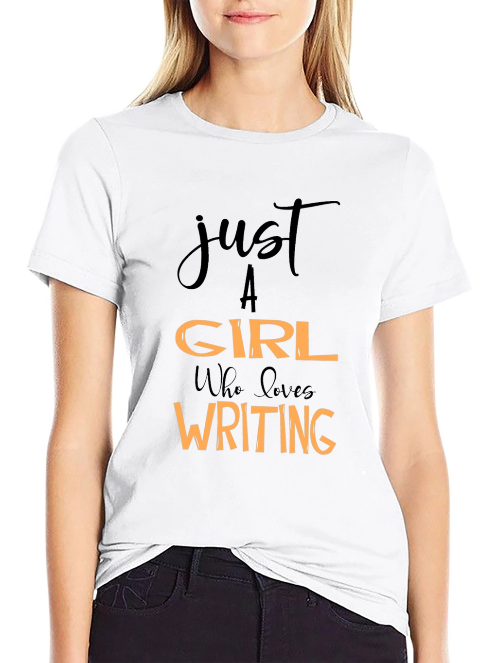 Just A Girl Who Loves Writing Black T-Shirt