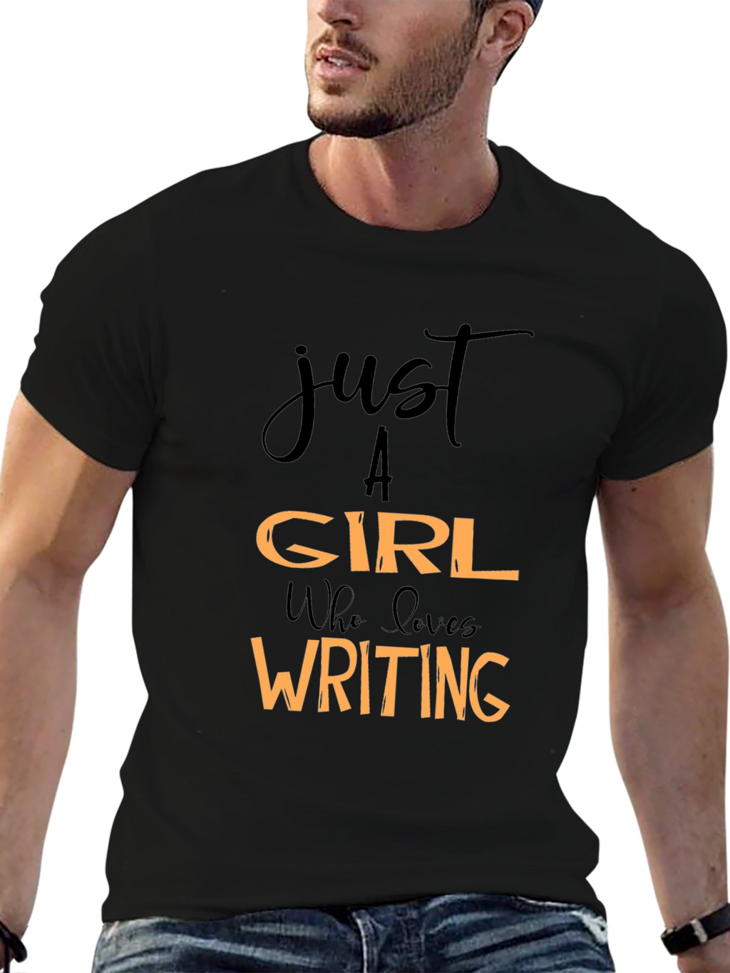 Just A Girl Who Loves Writing Black T-Shirt