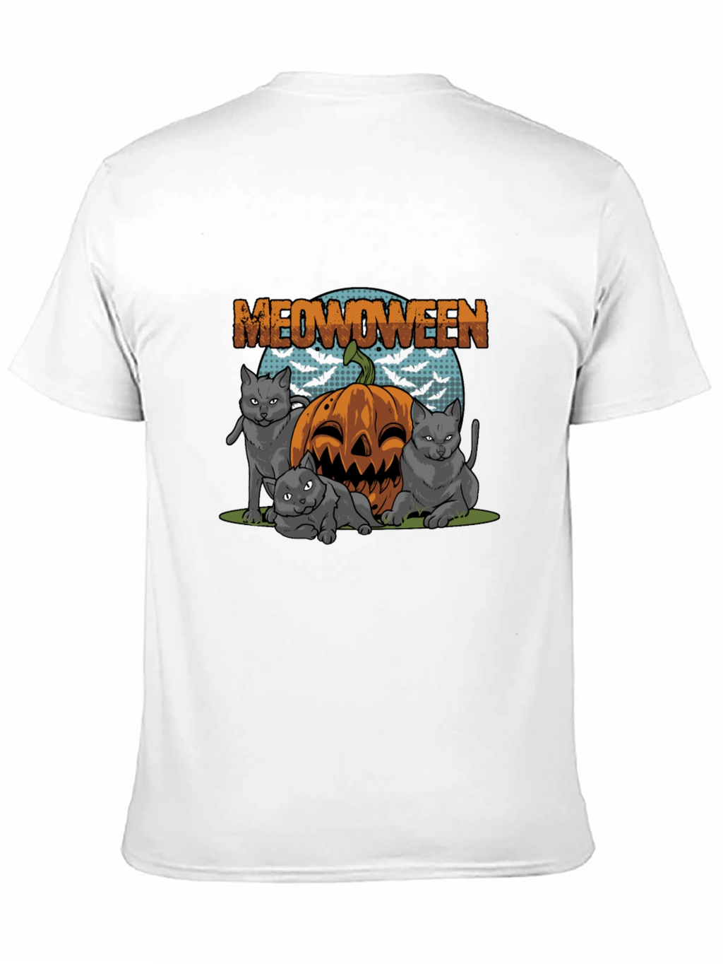 Meowoween Cats Pumpkin Graphic T-Shirt