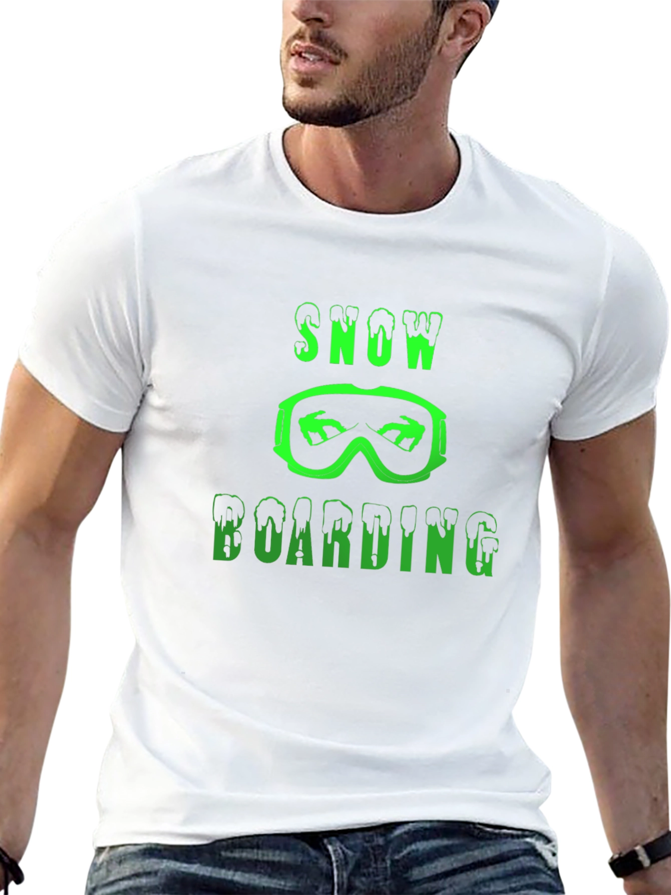 Snowboarding Graphic T-Shirt - Black