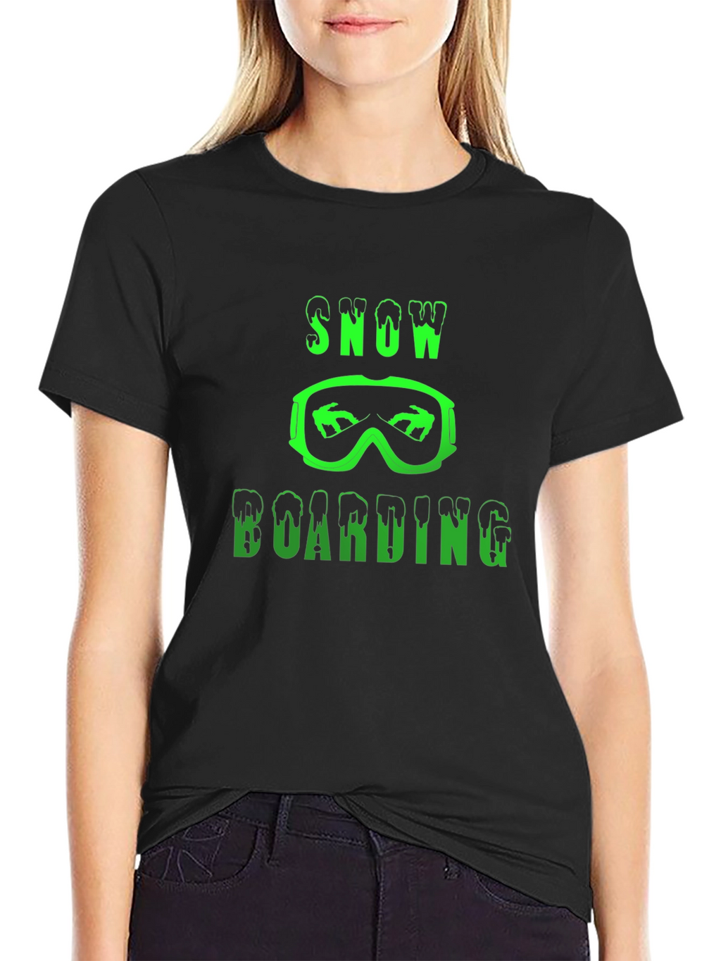 Snowboarding Graphic T-Shirt - Black