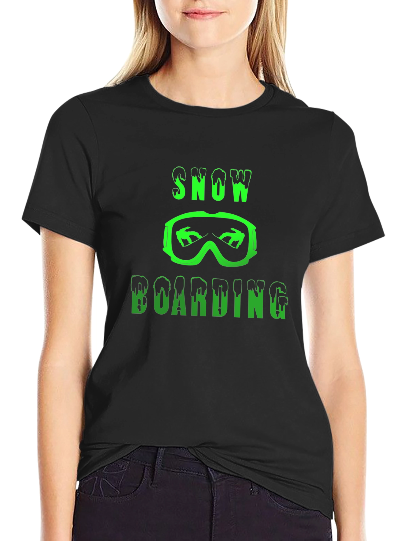Snowboarding Graphic T-Shirt - Black