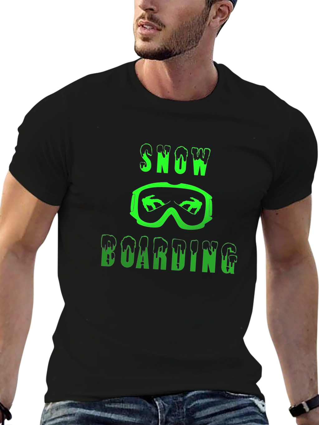 Snowboarding Graphic T-Shirt - Black