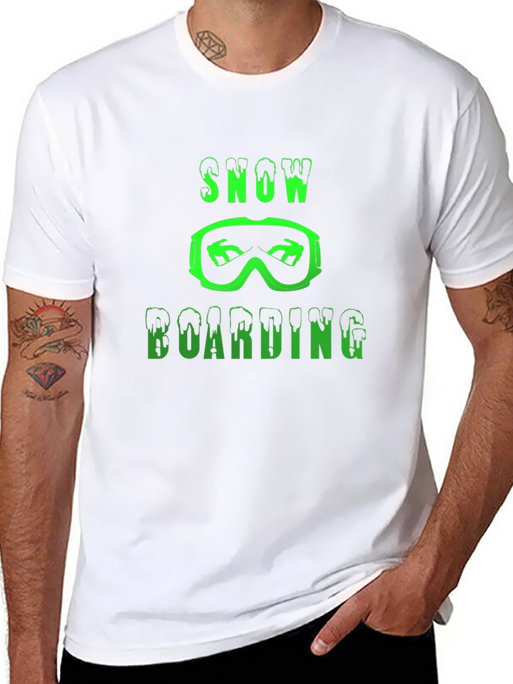 Snowboarding Graphic T-Shirt - Black