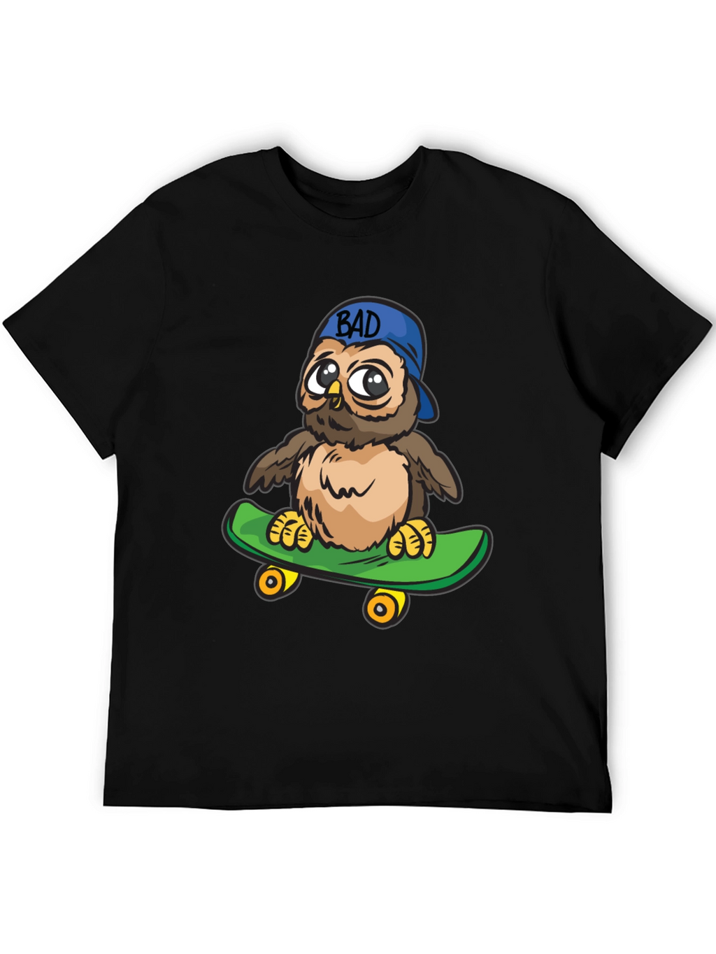 Cool Owl on Skateboard Graphic Tee