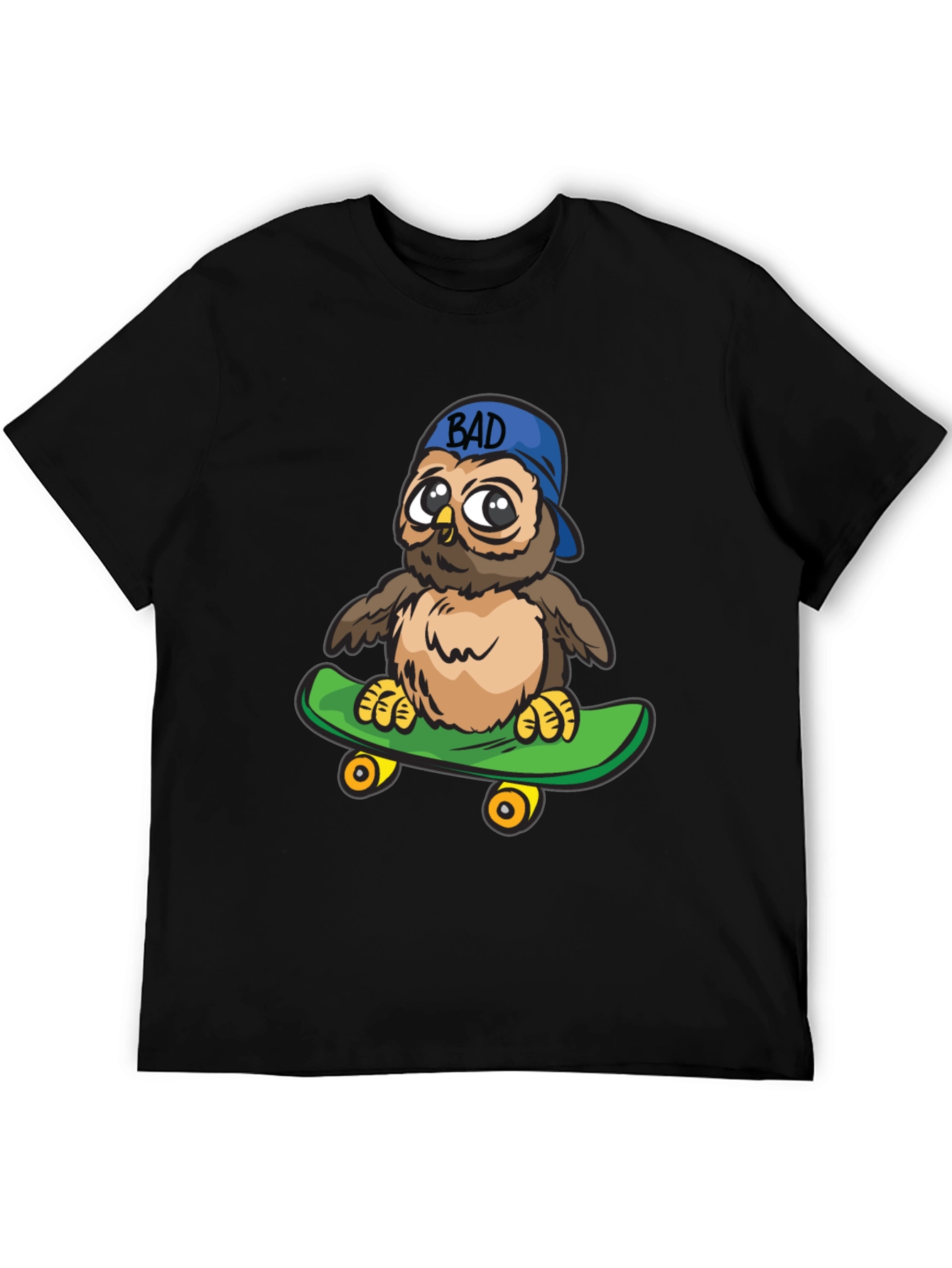 Cool Owl on Skateboard Graphic Tee
