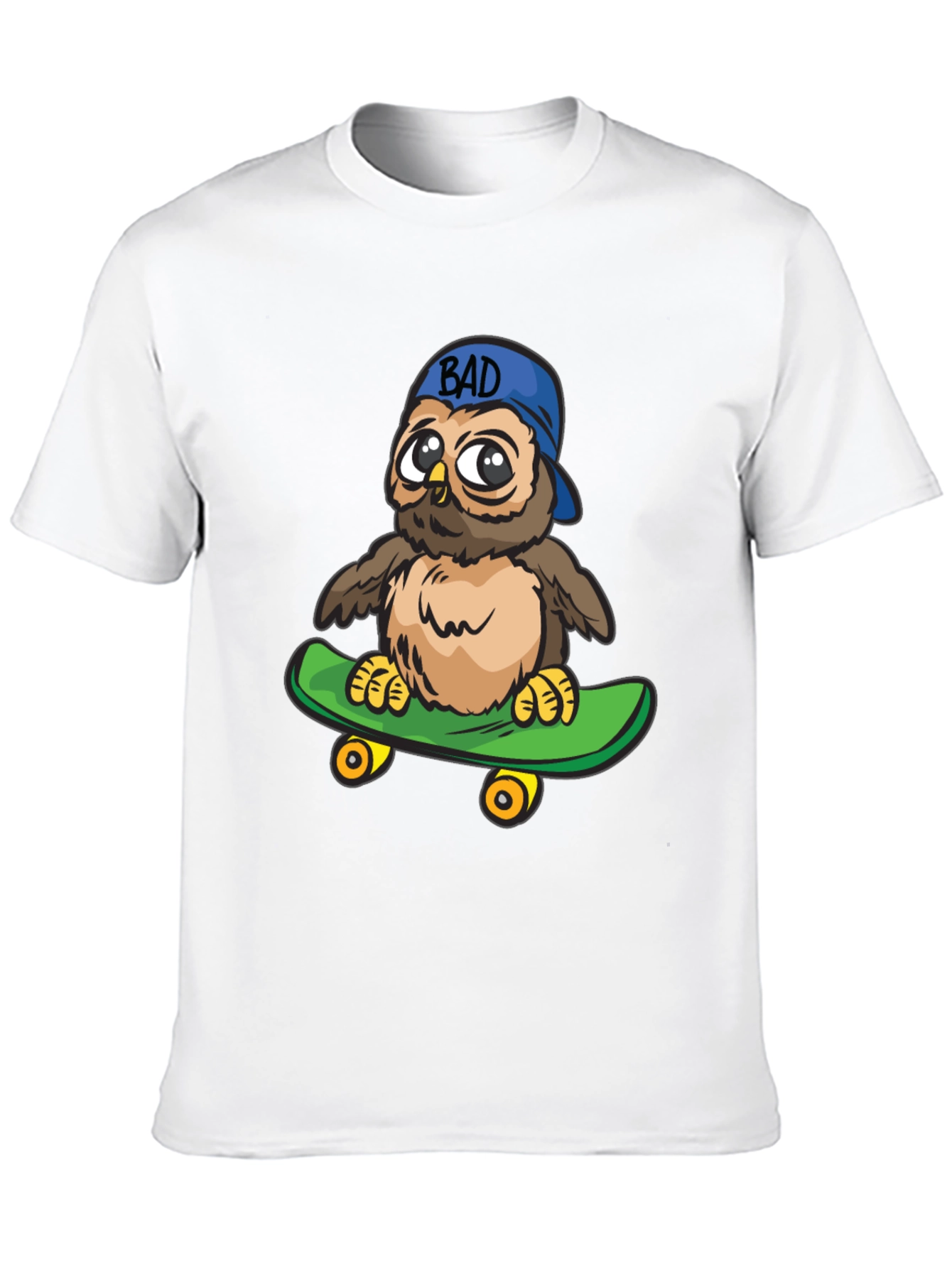 Cool Owl on Skateboard Graphic Tee