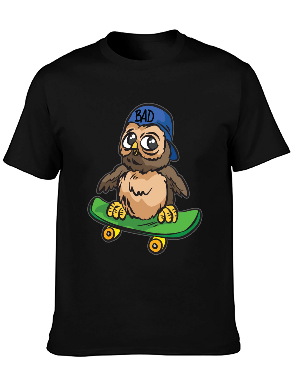 Cool Owl on Skateboard Graphic Tee