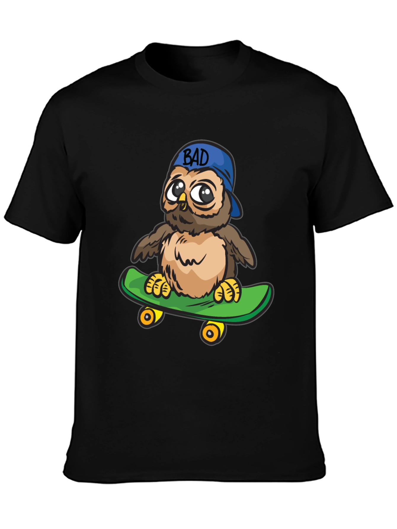 Cool Owl on Skateboard Graphic Tee