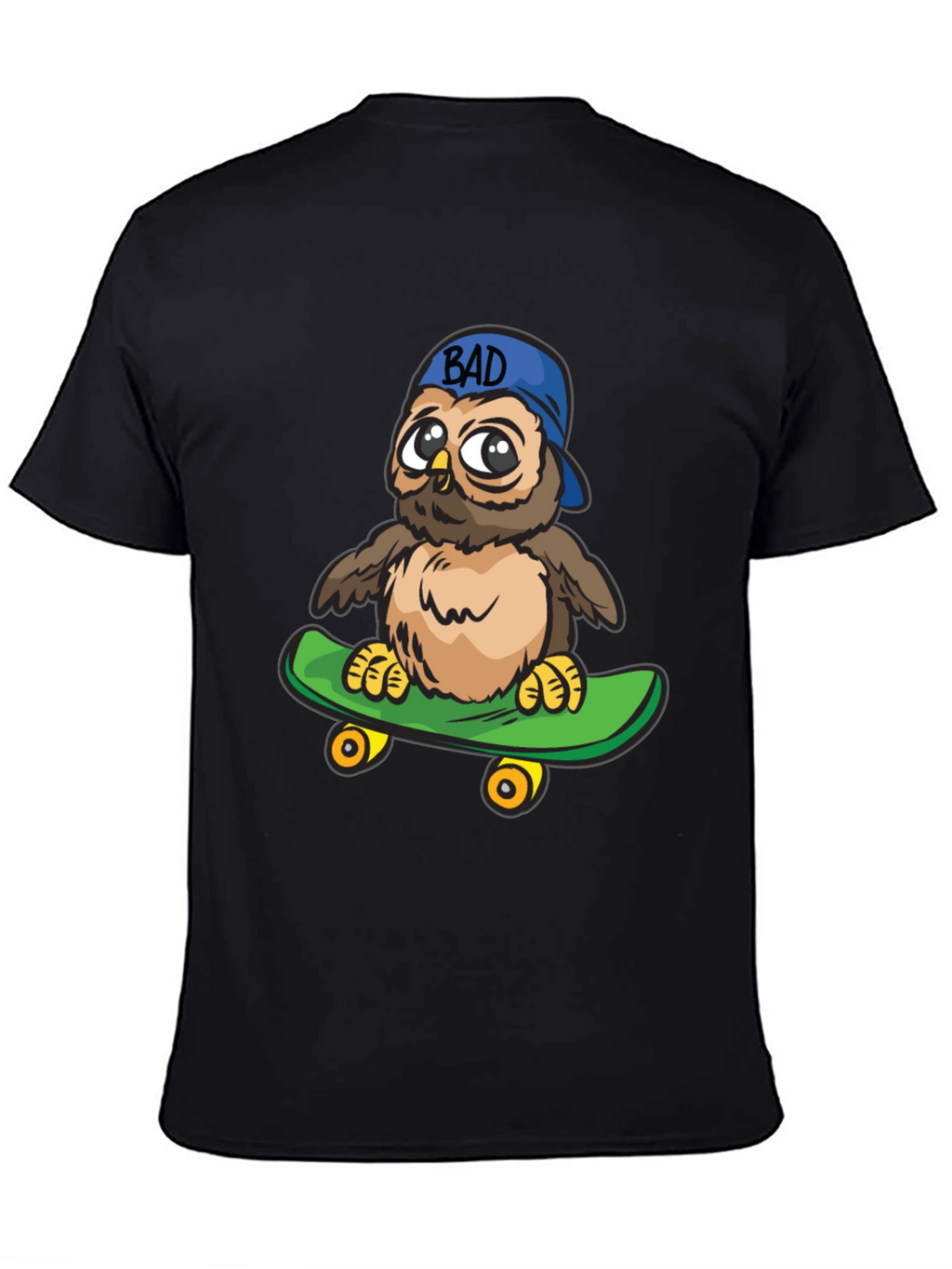 Cool Owl on Skateboard Graphic Tee