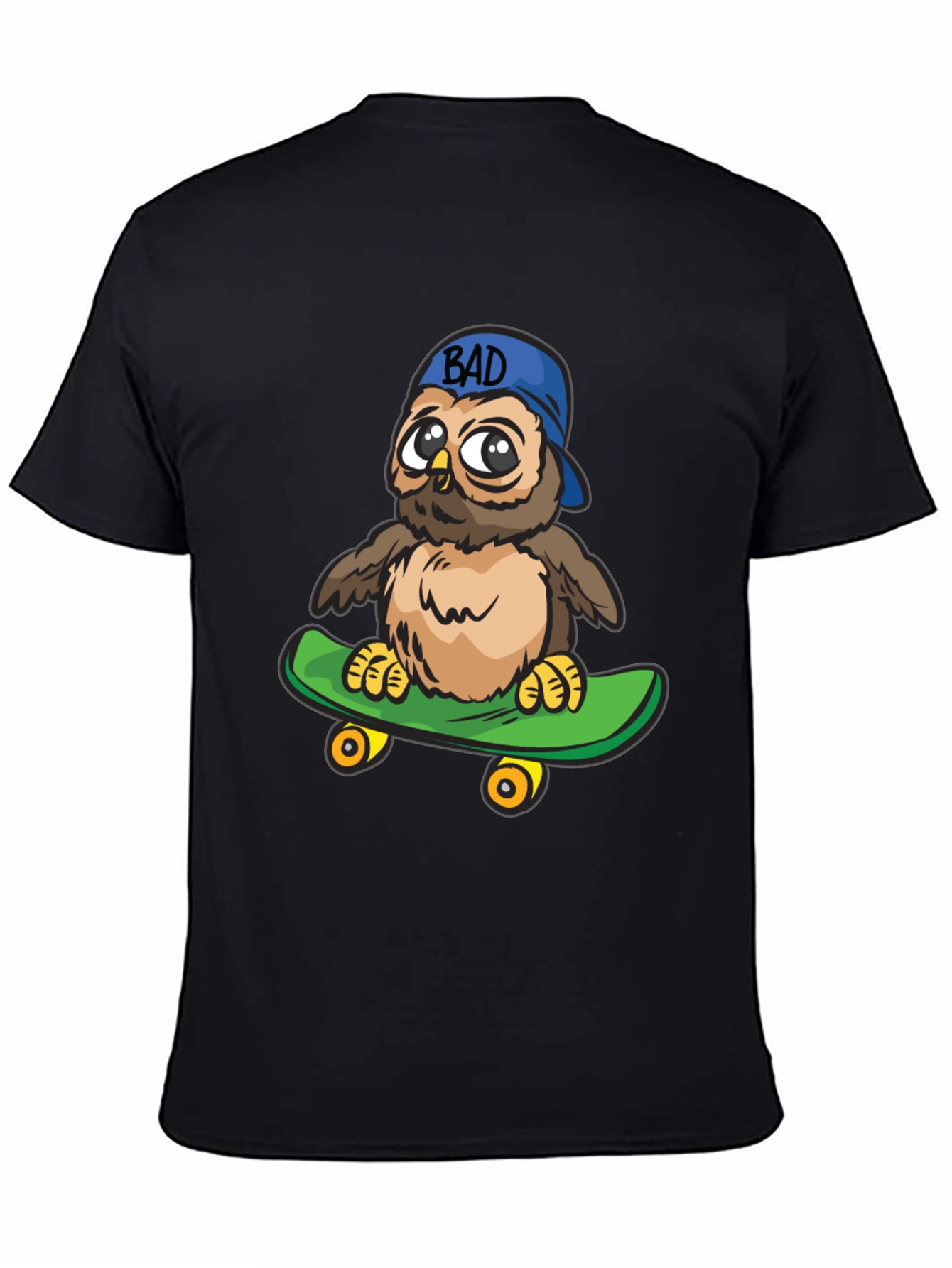 Cool Owl on Skateboard Graphic Tee