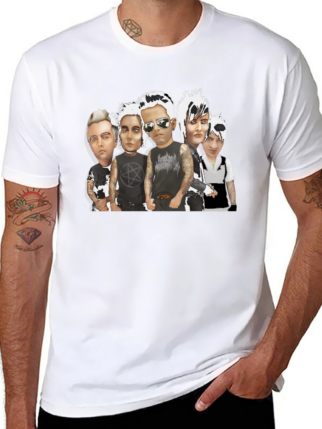 Black T-Shirt with Band Graphic