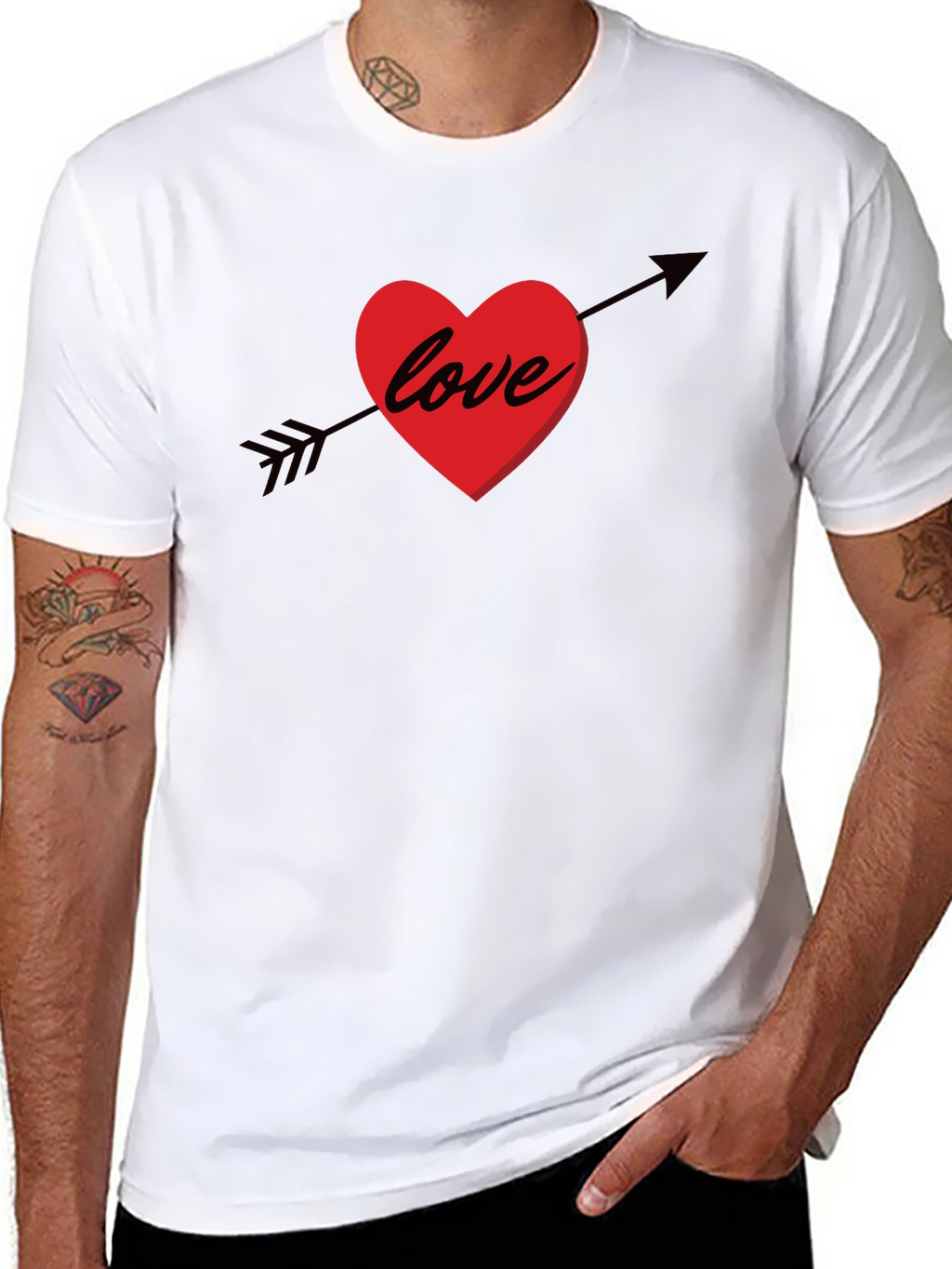 Love Arrow Graphic Tee - Stylish Black Cotton T-Shirt