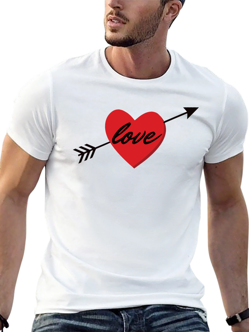 Love Arrow Graphic Tee - Stylish Black Cotton T-Shirt