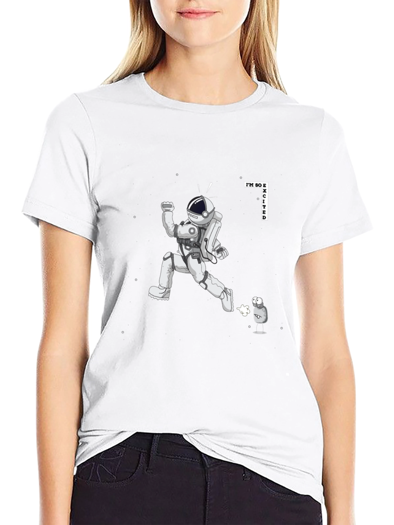 Excited Astronaut Graphic Tee