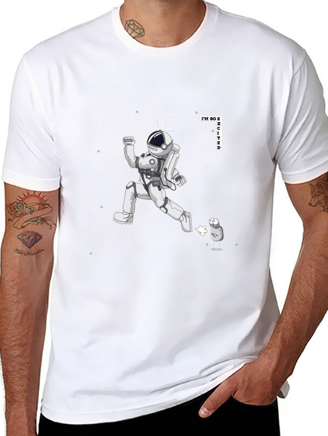 Excited Astronaut Graphic Tee