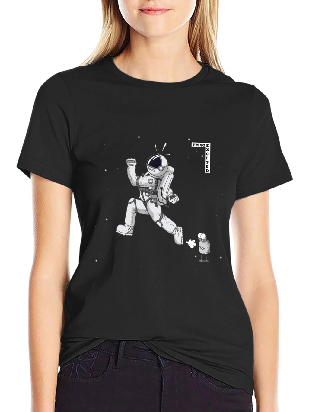 Excited Astronaut Graphic Tee