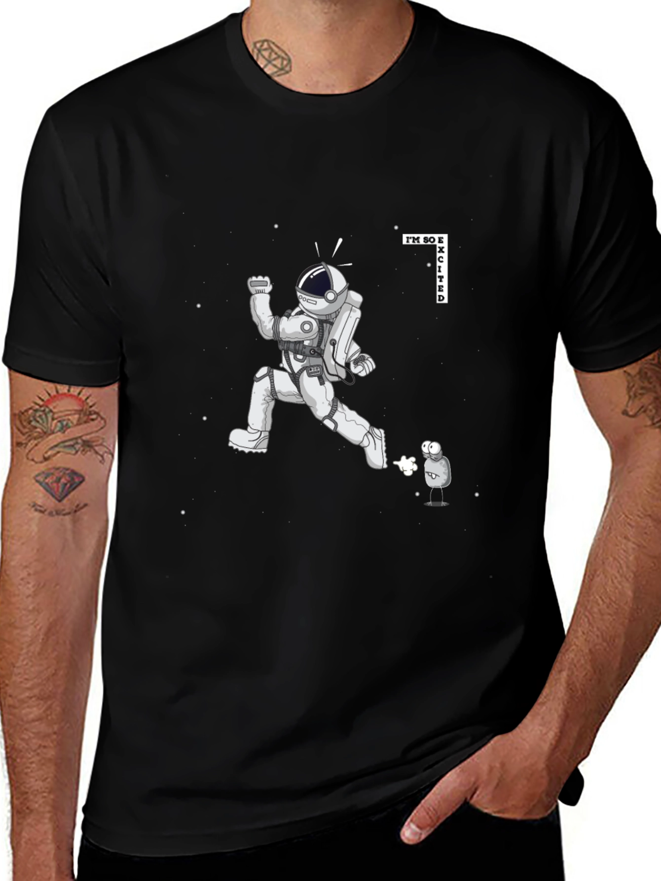 Excited Astronaut Graphic Tee