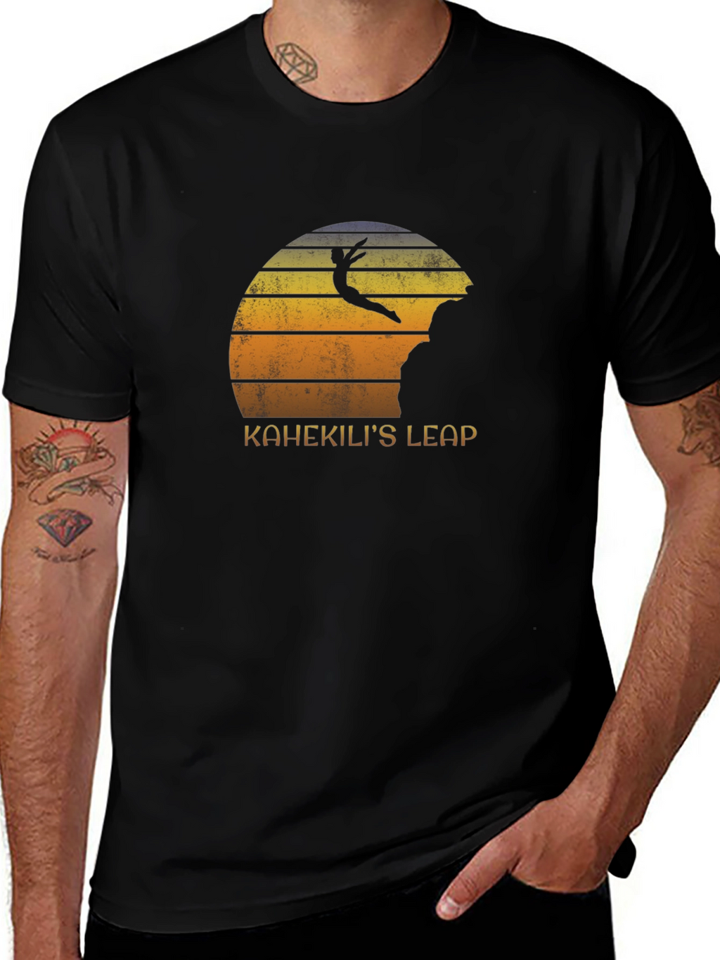 Kahekilis Leap Graphic Tee - Cliff Diving Sunset T-Shirt