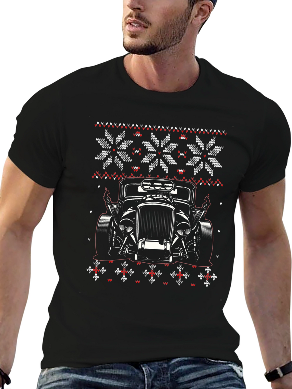 Hot Rod Christmas Sweater T-Shirt