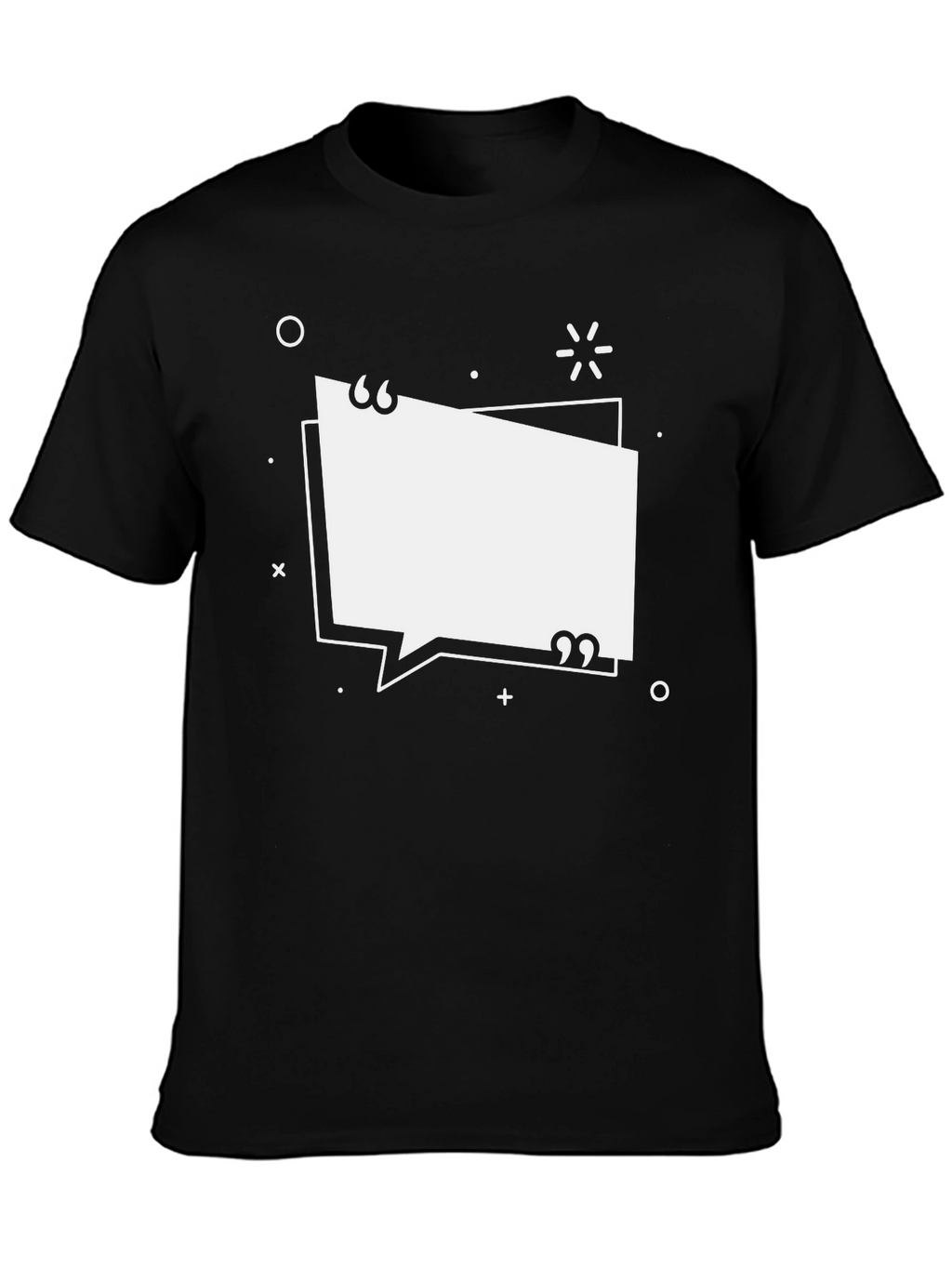 Black Graphic Tee with Quote Bubble Design