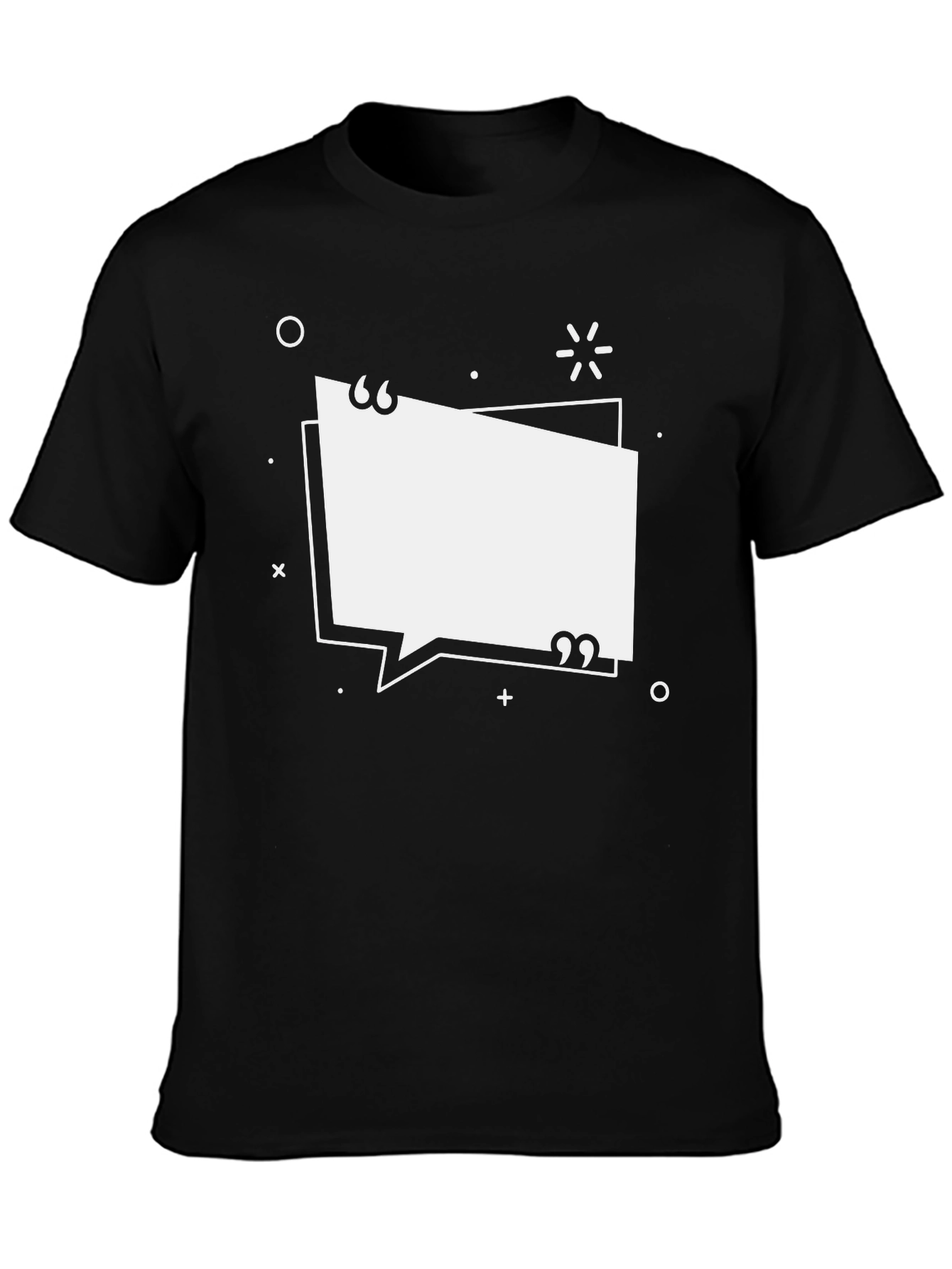 Black Graphic Tee with Quote Bubble Design